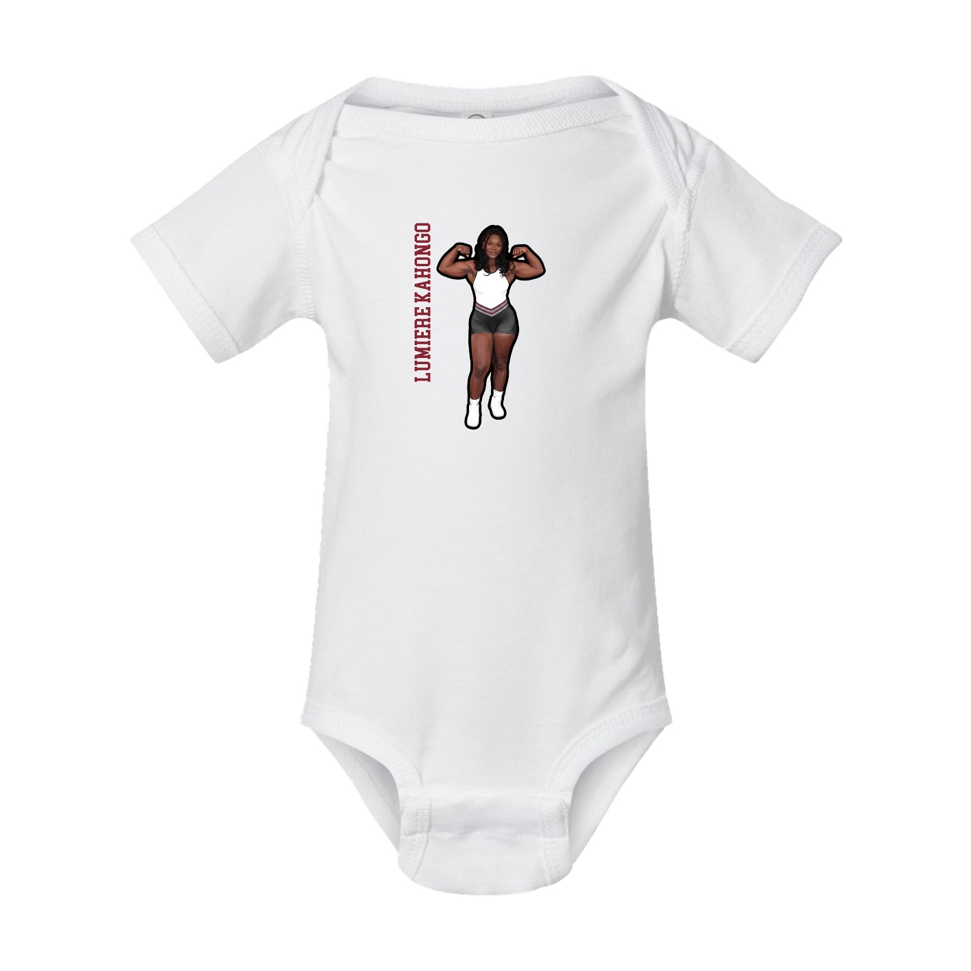Baby Onesie — Name Vertical in White