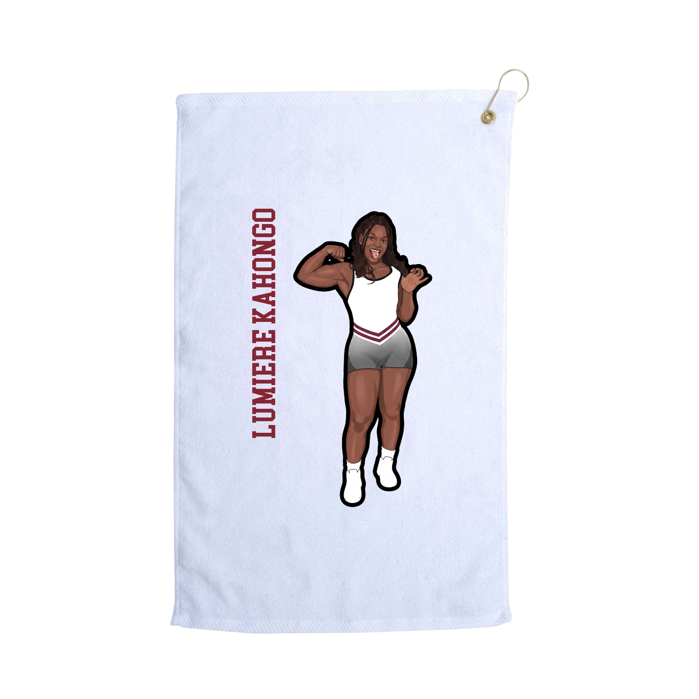 Golf Towel — Name Vertical in White