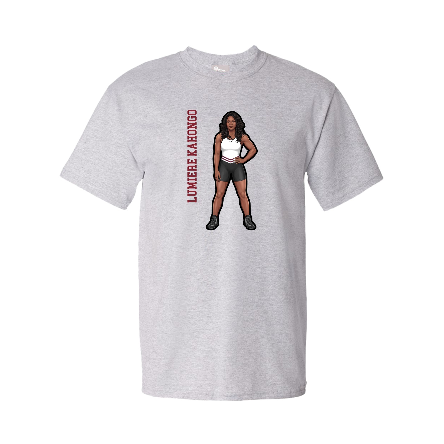 Tee — Name Vertical in Grey
