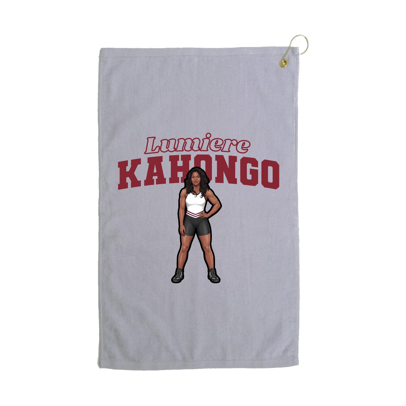 Golf Towel — Name Arch in Grey
