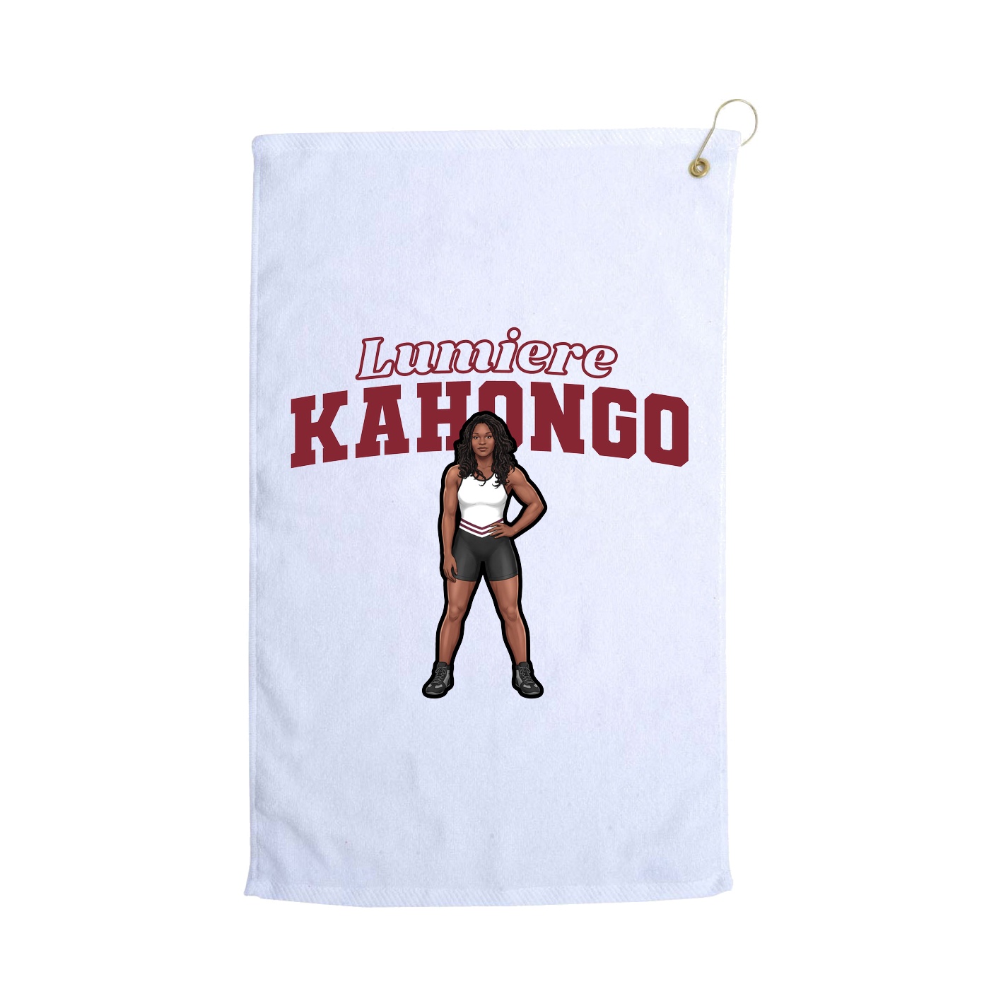 Golf Towel — Name Arch in White