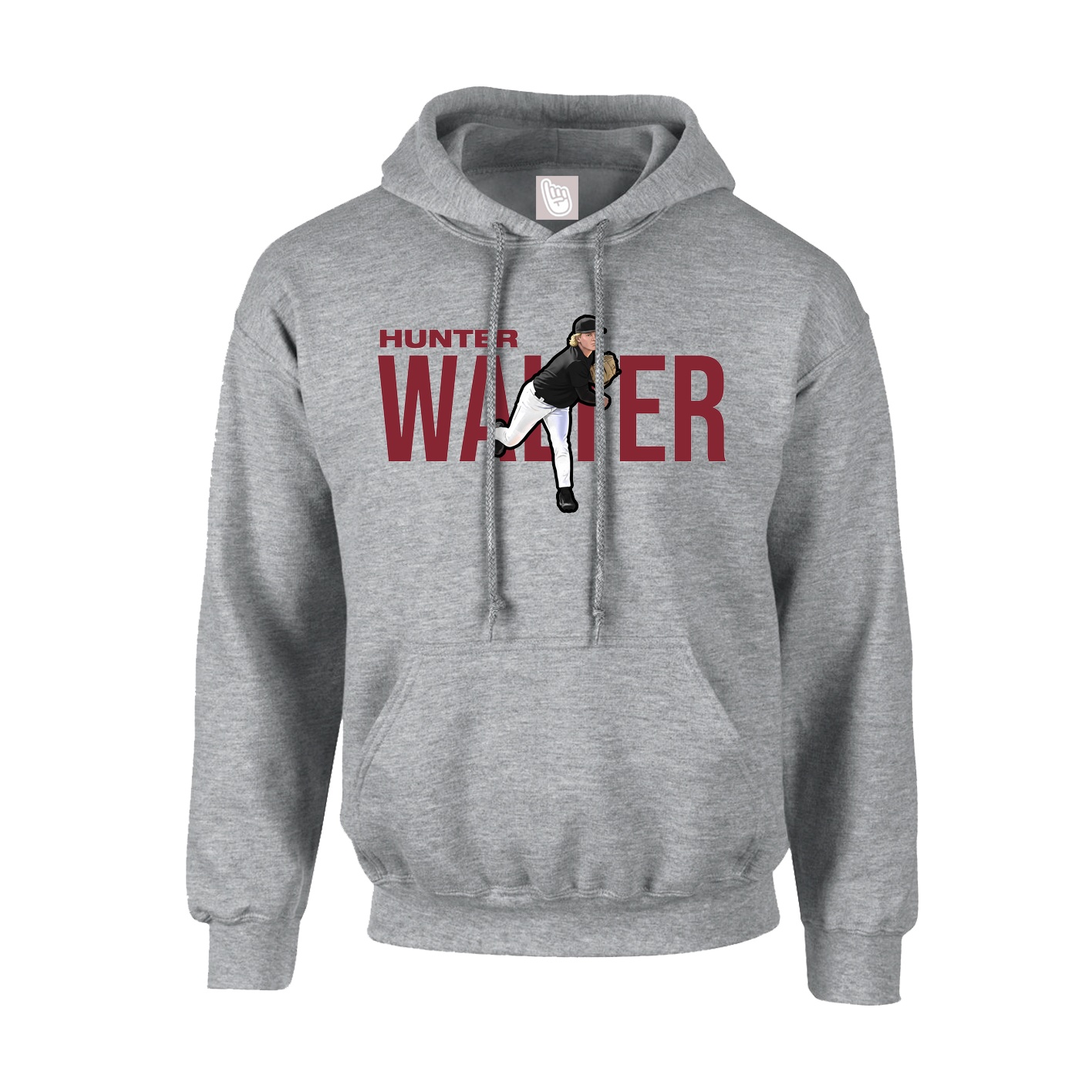 Youth Hoodie — Player Name in Grey