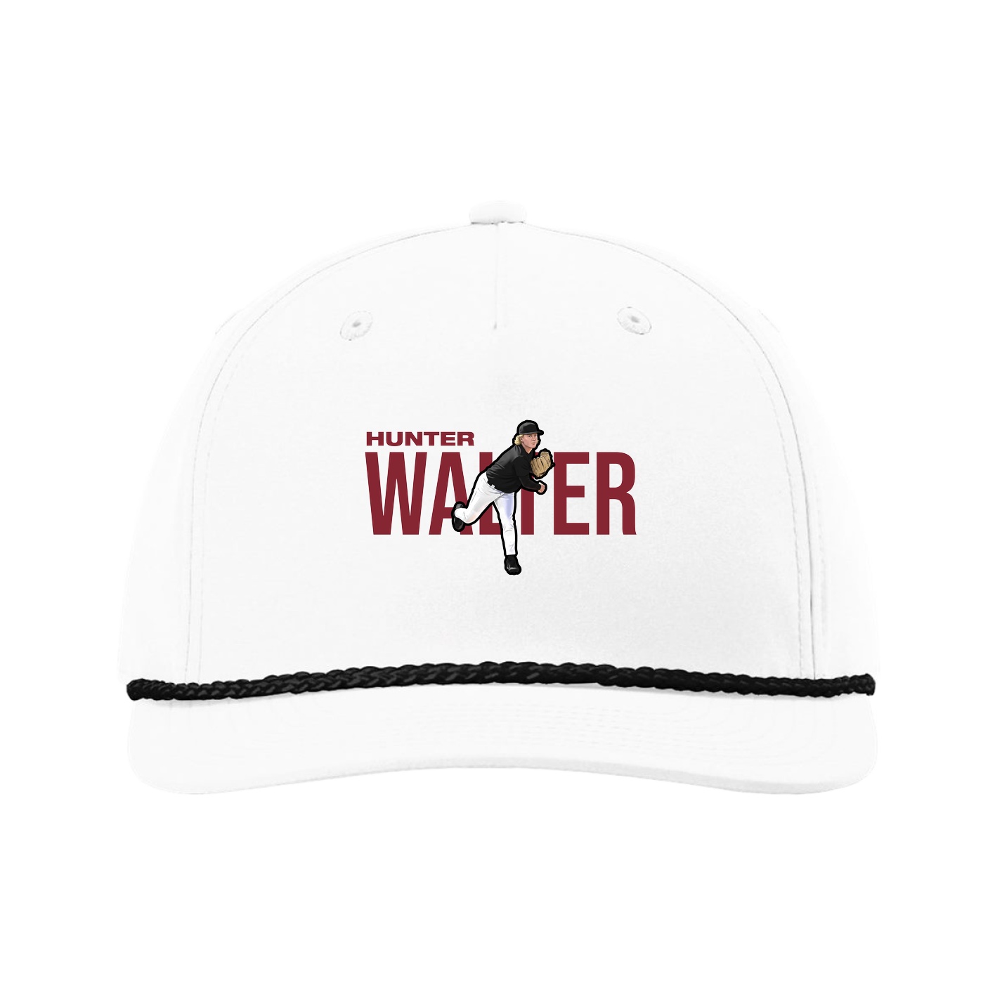Five-Panel Classic Rope Cap — Player Name in White