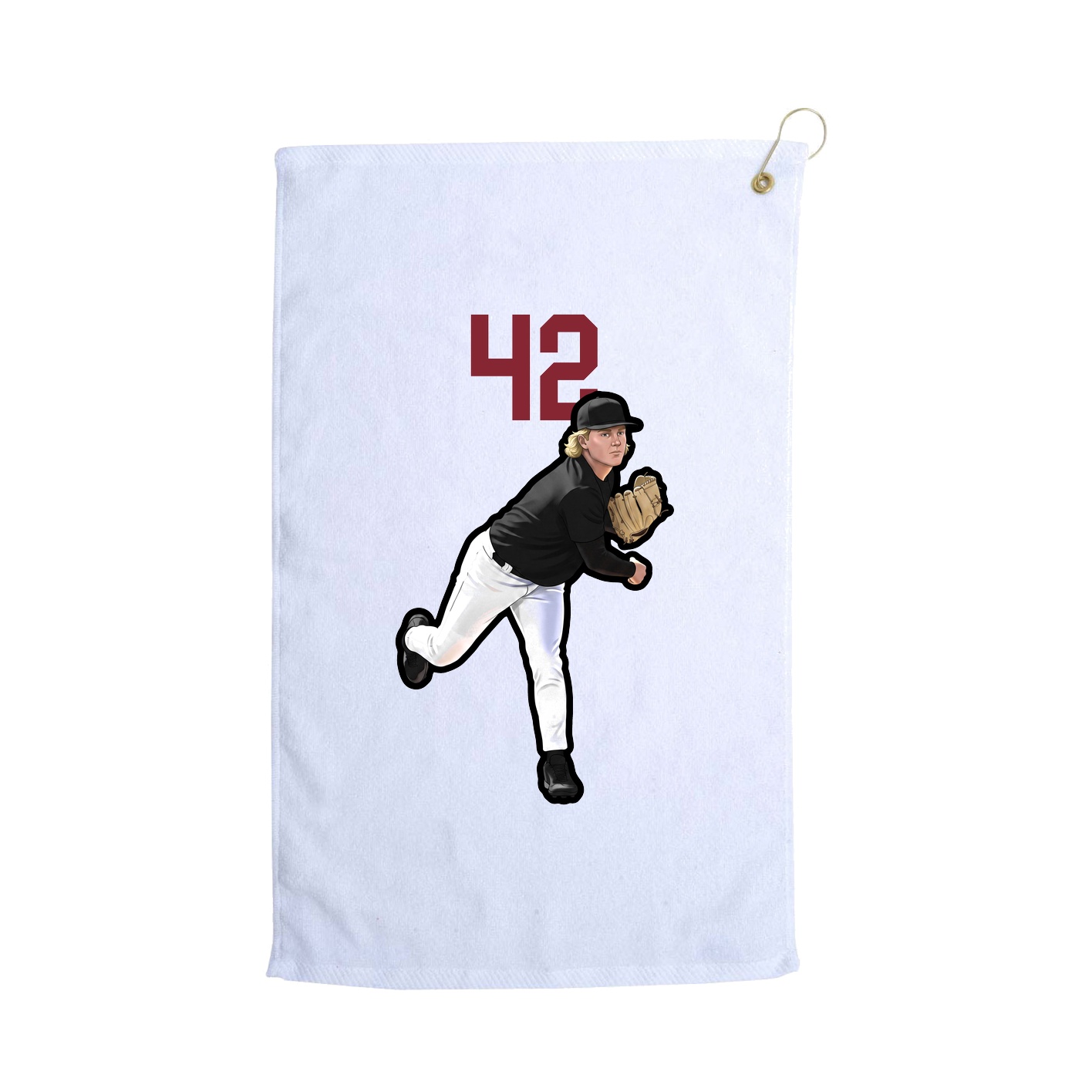 Golf Towel — Number Top in White