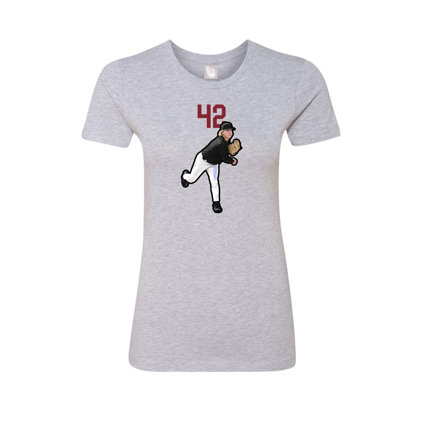 Fitted Women's Tee — Number Top in Grey