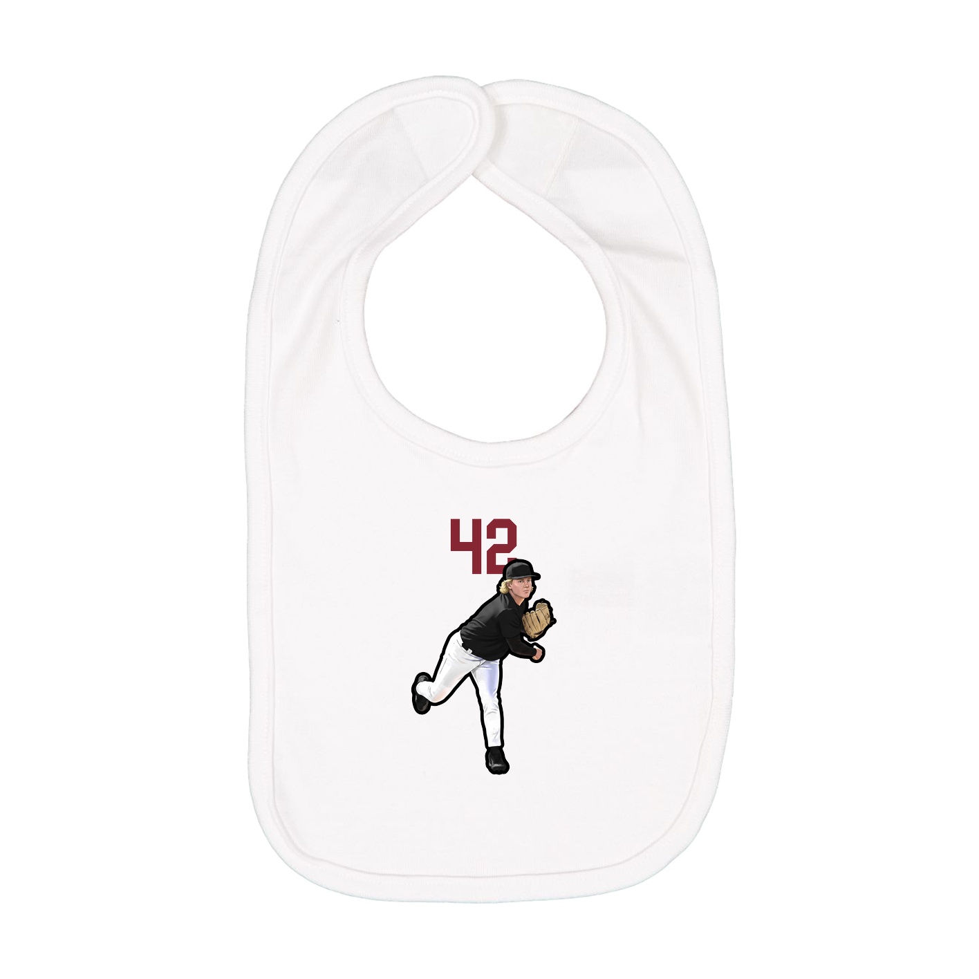 Infant Bib — Number Top in White