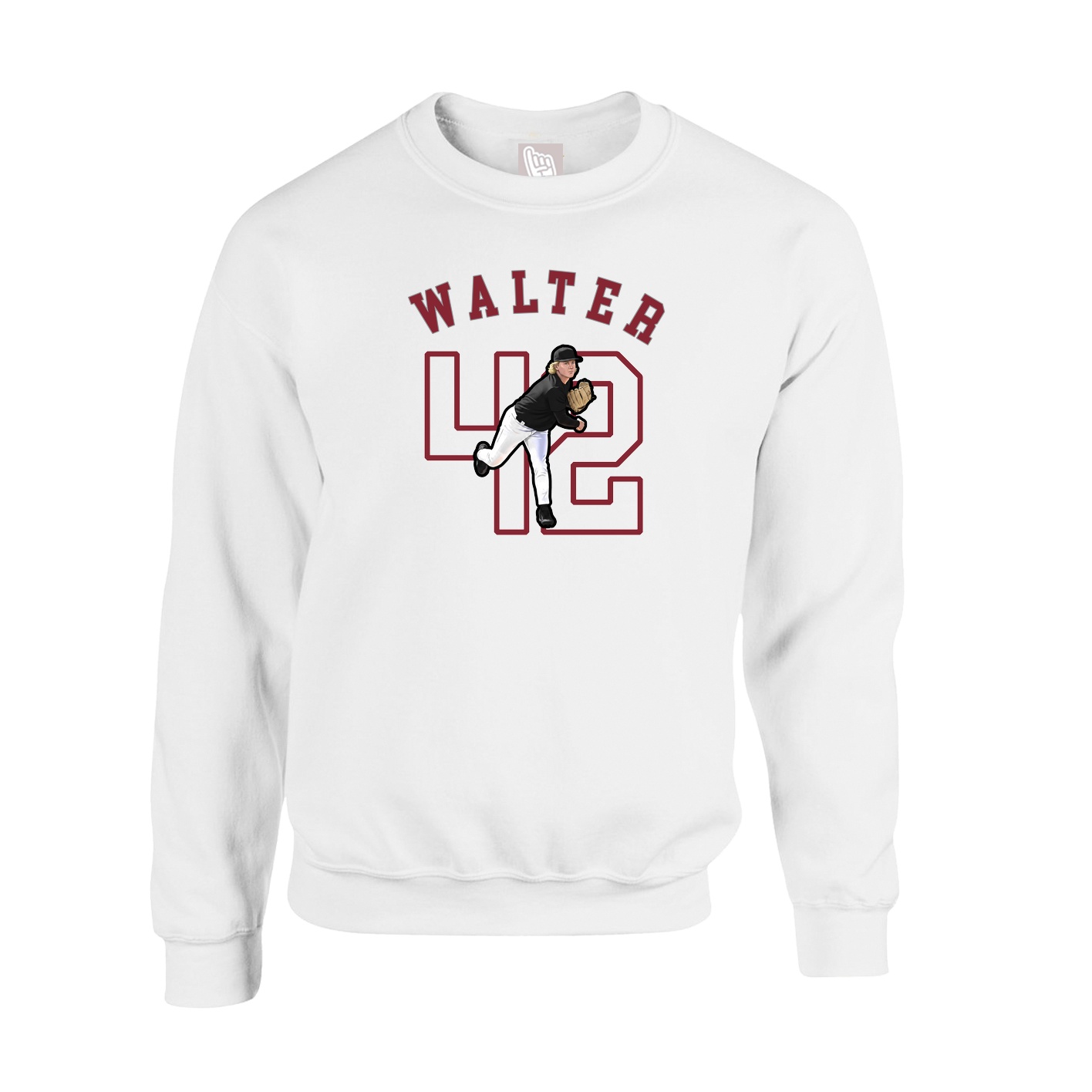 Fleece Crew — Shirsey Arch in White