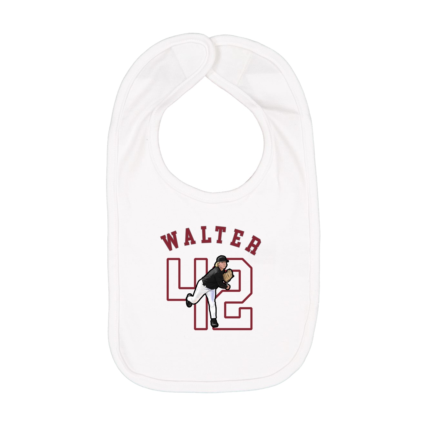 Infant Bib — Shirsey Arch in White