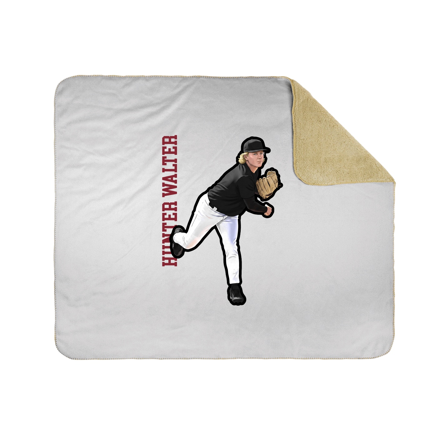 Throw Blanket — Name Vertical in White