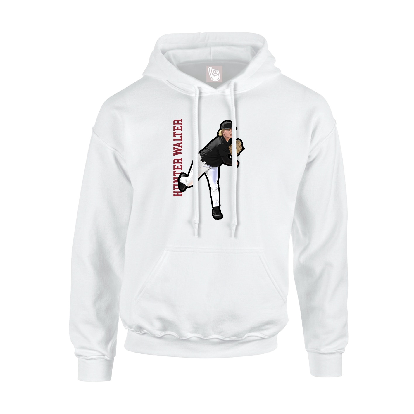 Hoodie — Name Vertical in White
