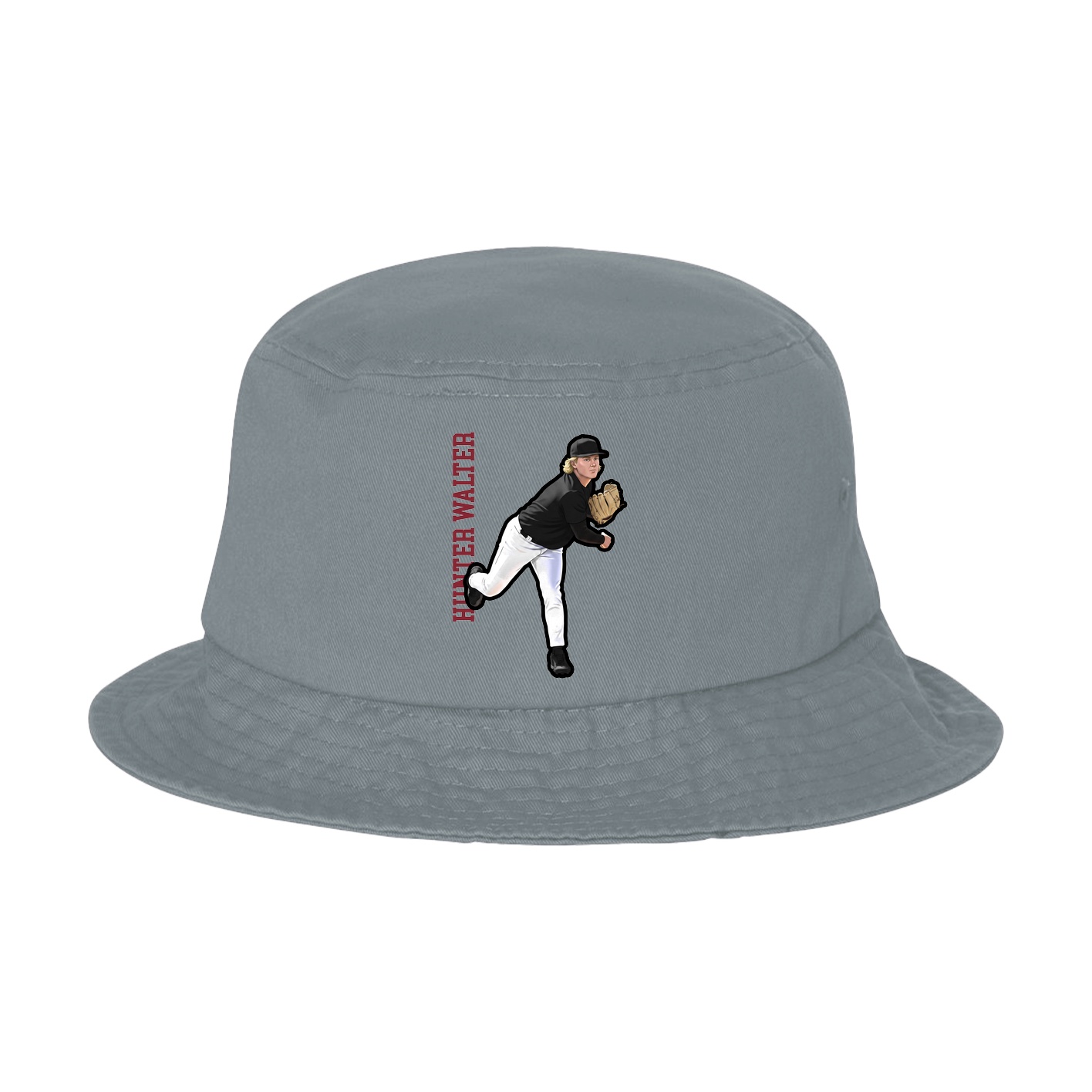 Bucket Cap — Name Vertical in Grey
