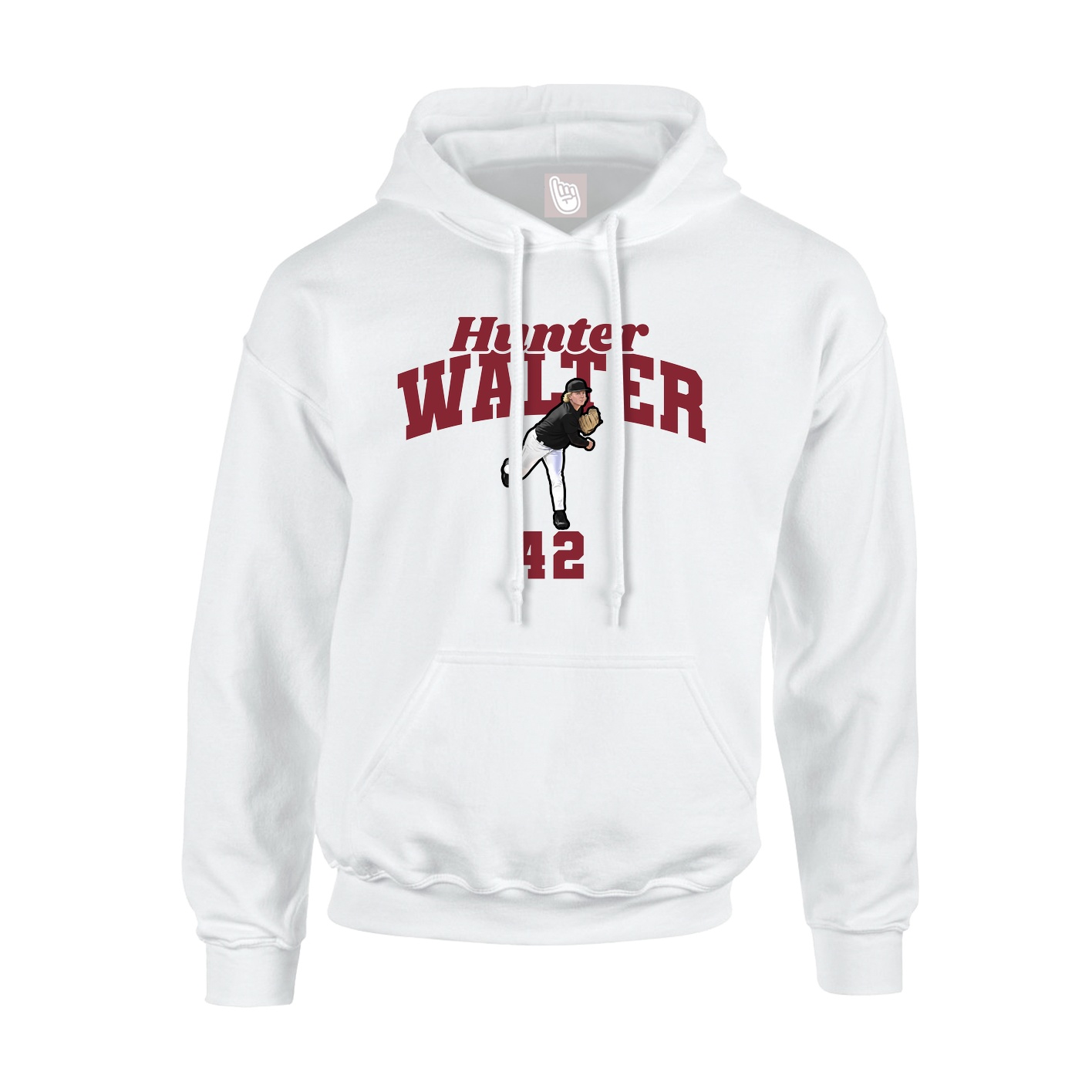 Youth Hoodie — Signature Arch in White