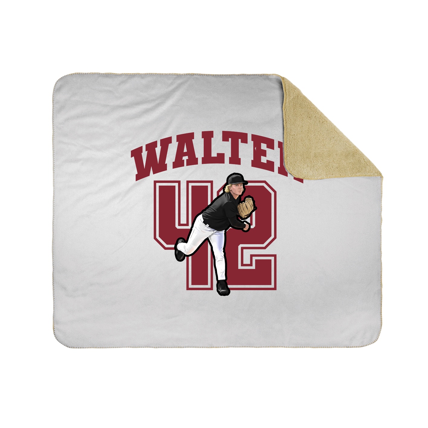 Throw Blanket — Number in White