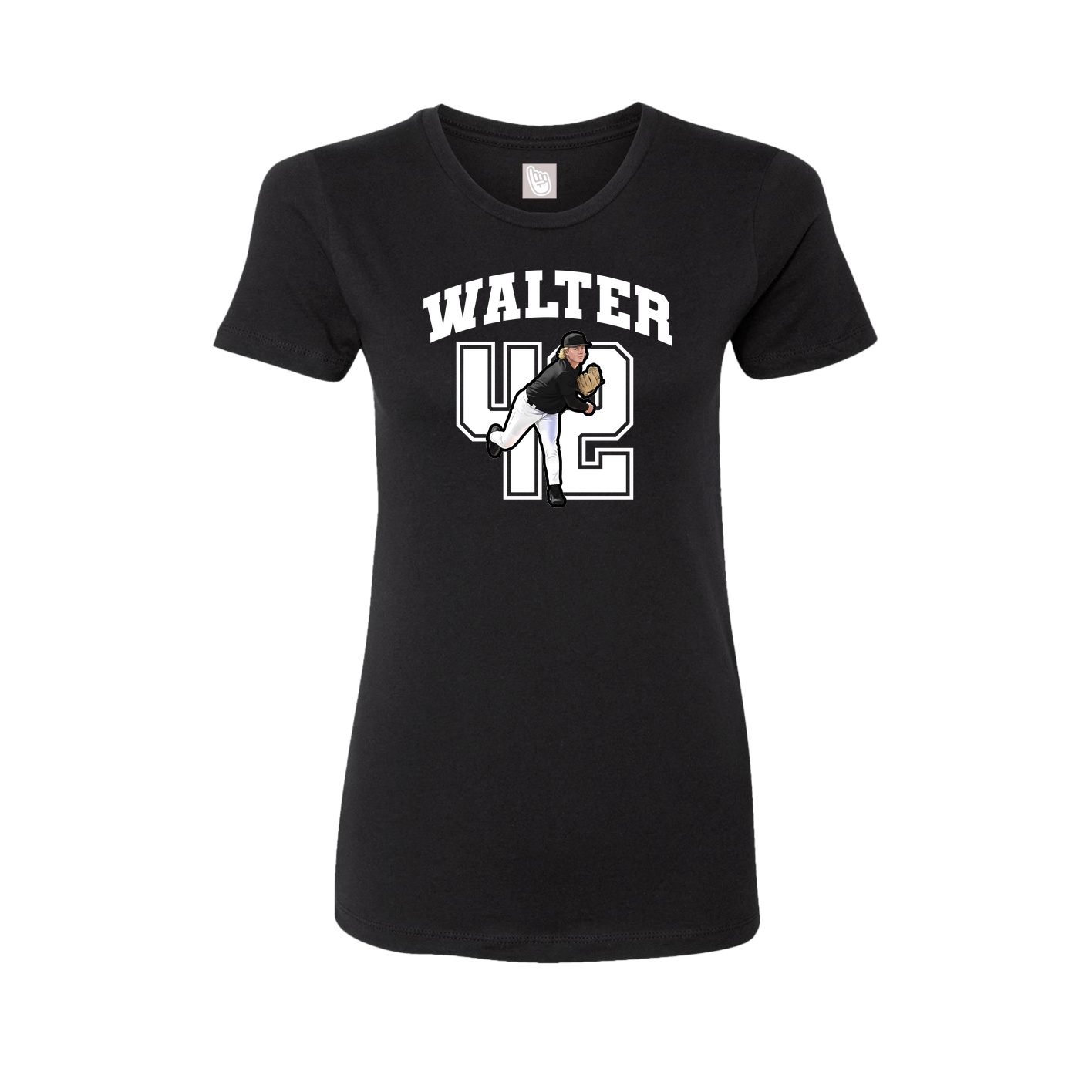 Fitted Women's Tee — Number in Black