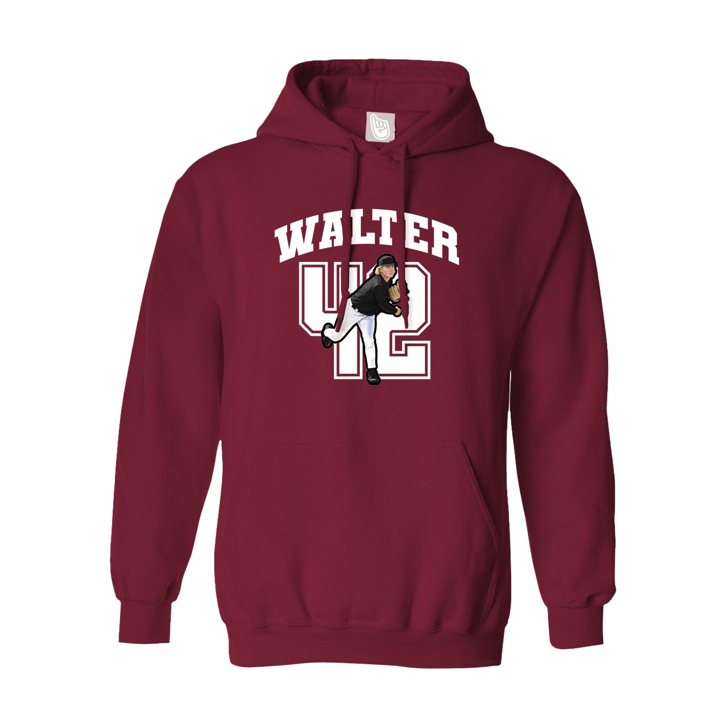 Hoodie — Number in Cardinal