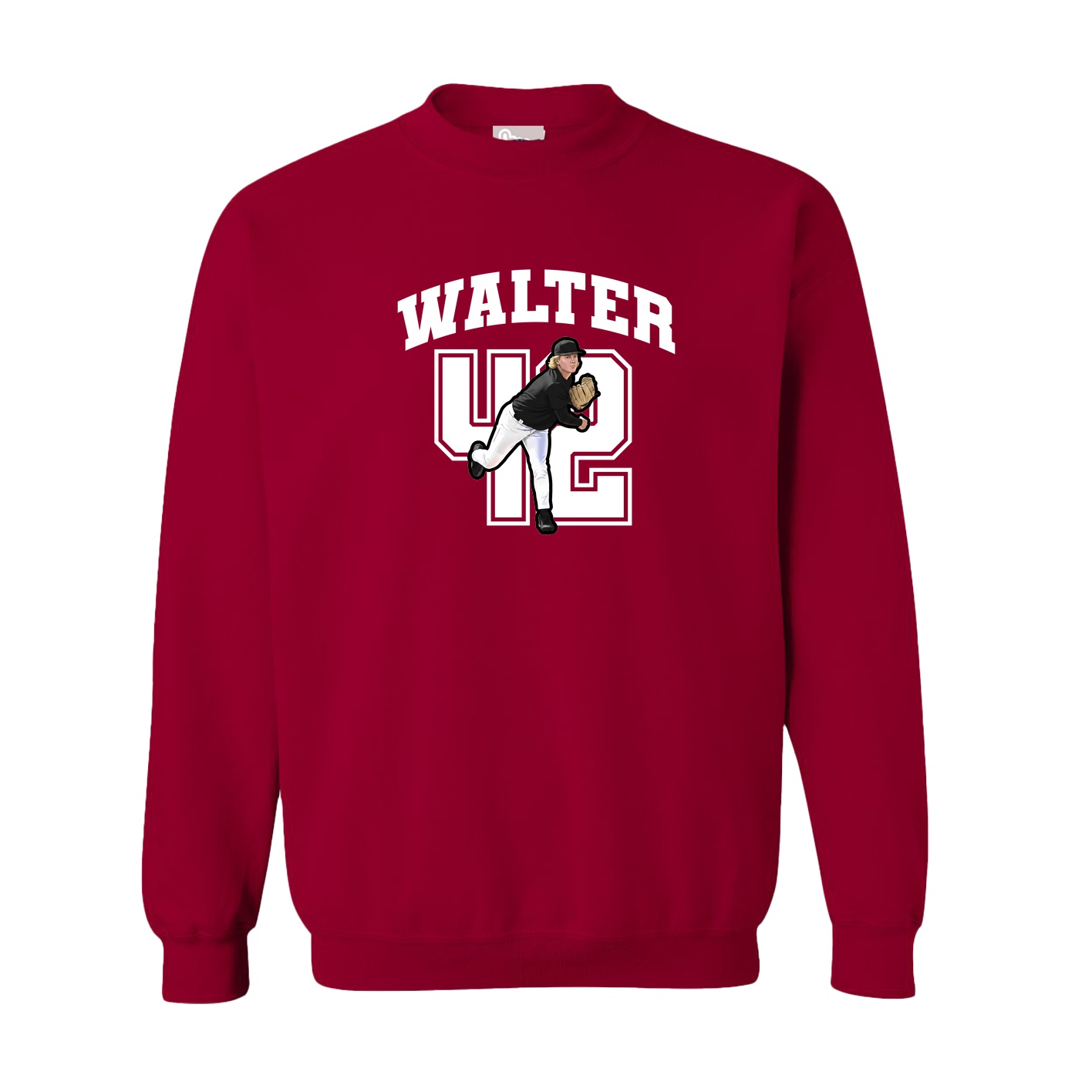 Fleece Crew — Number in Cardinal