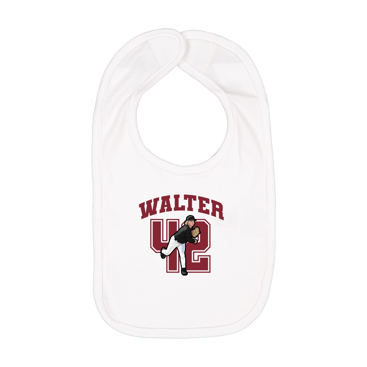 Infant Bib — Number in White
