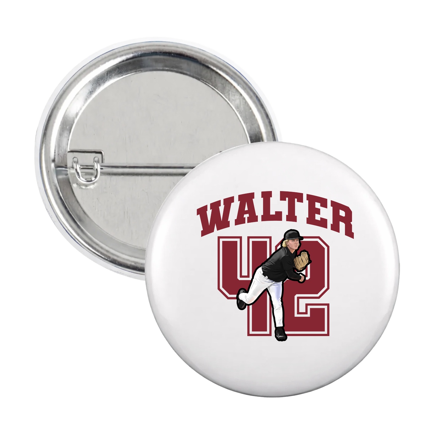 Game Day Button — Number in White