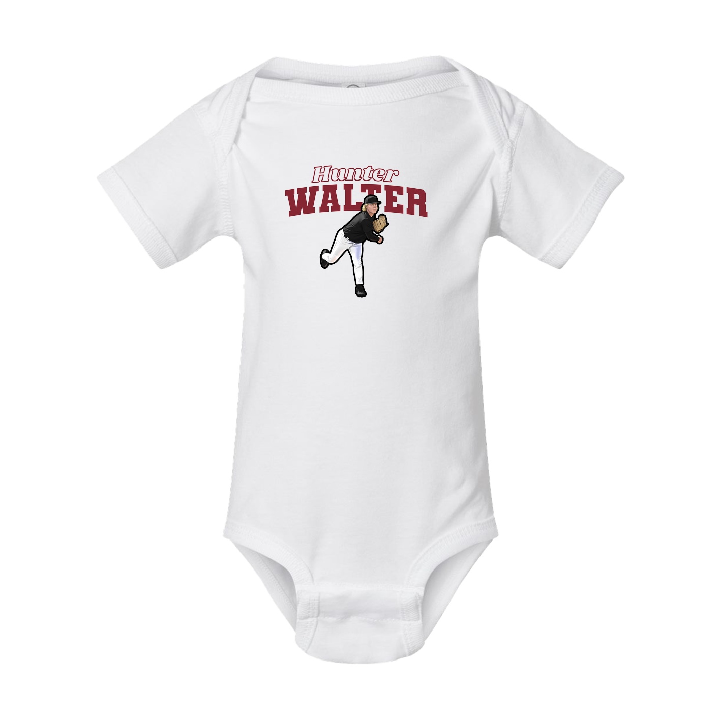 Baby Onesie — Name Arch in White