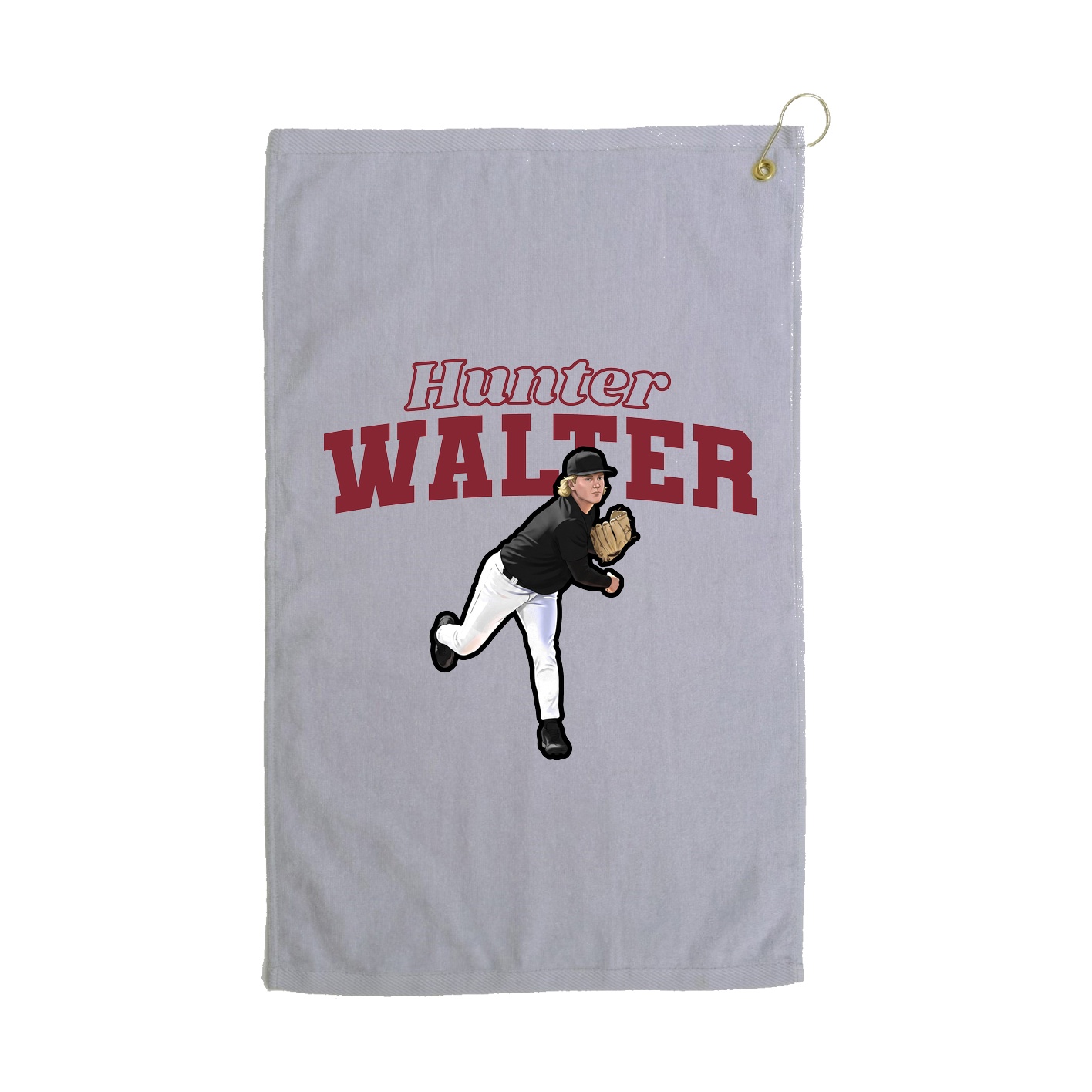 Golf Towel — Name Arch in Grey