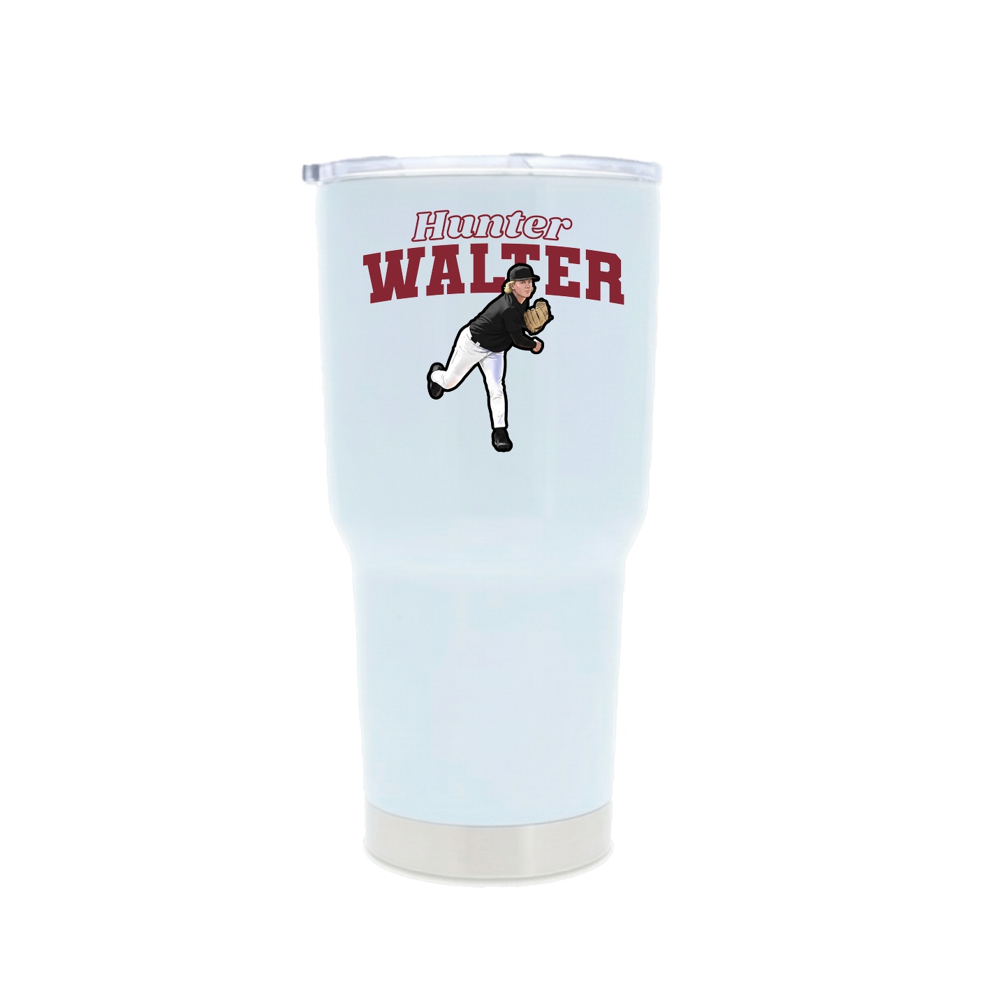 30oz Stainless Steel Tumbler — Name Arch in White