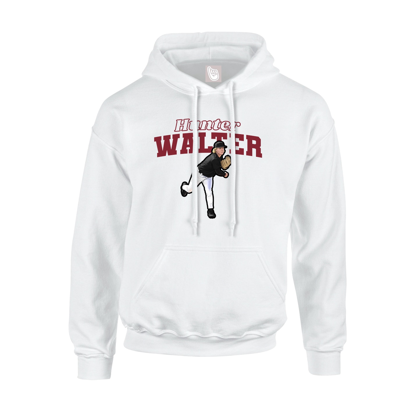 Youth Hoodie — Name Arch in White