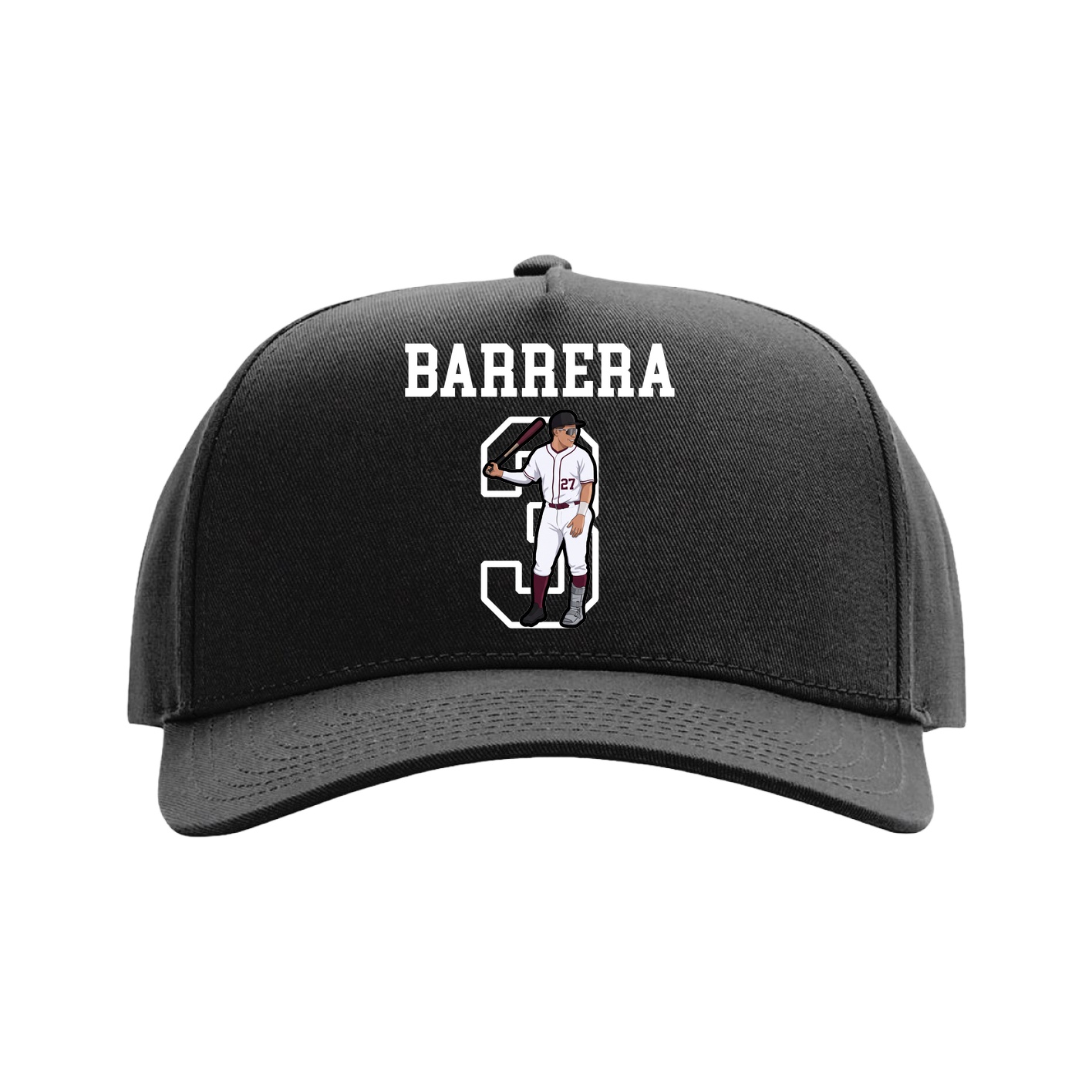 Full Fabric Five-Panel Champ Cap — Shirsey in Black