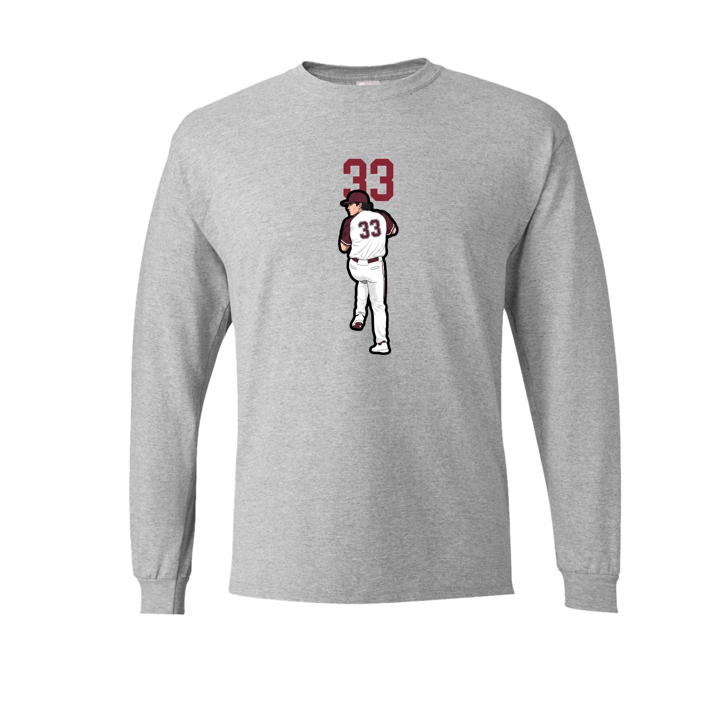 Long Sleeve Tee — Number Top in Grey