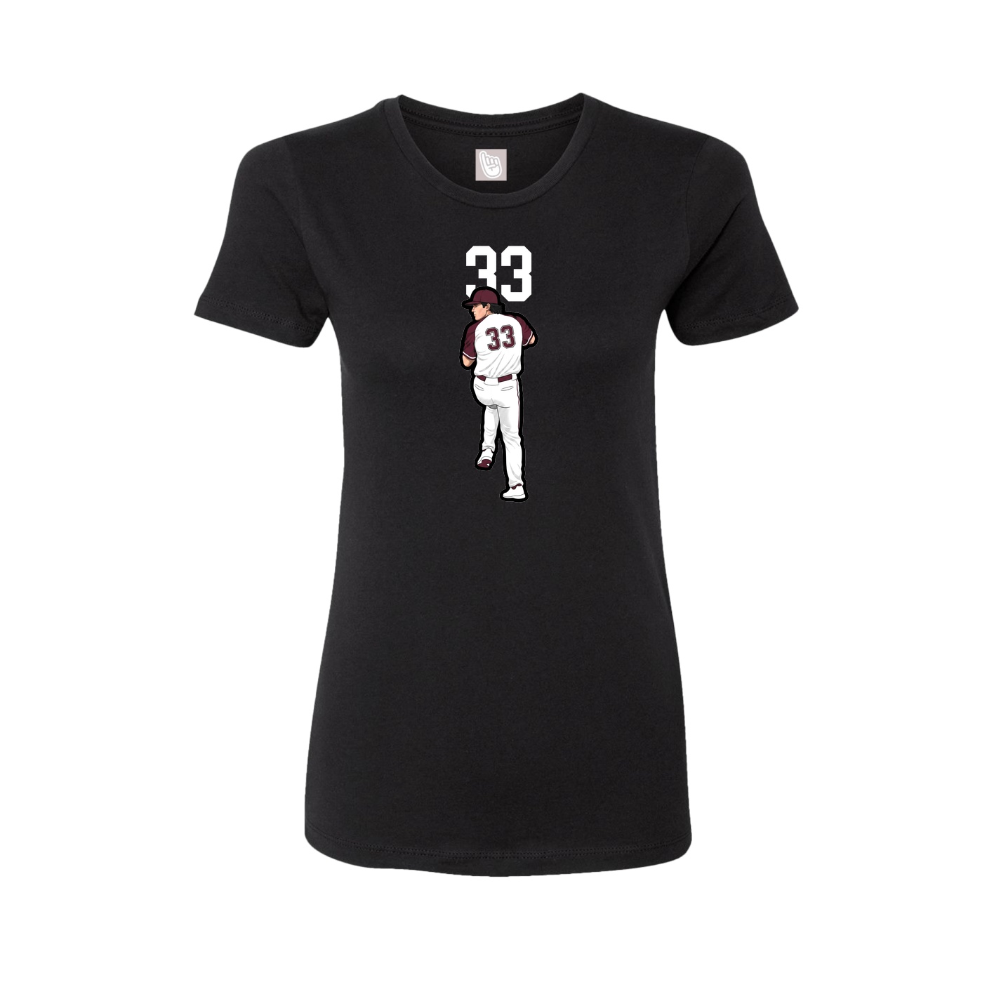 Fitted Women's Tee — Number Top in Black