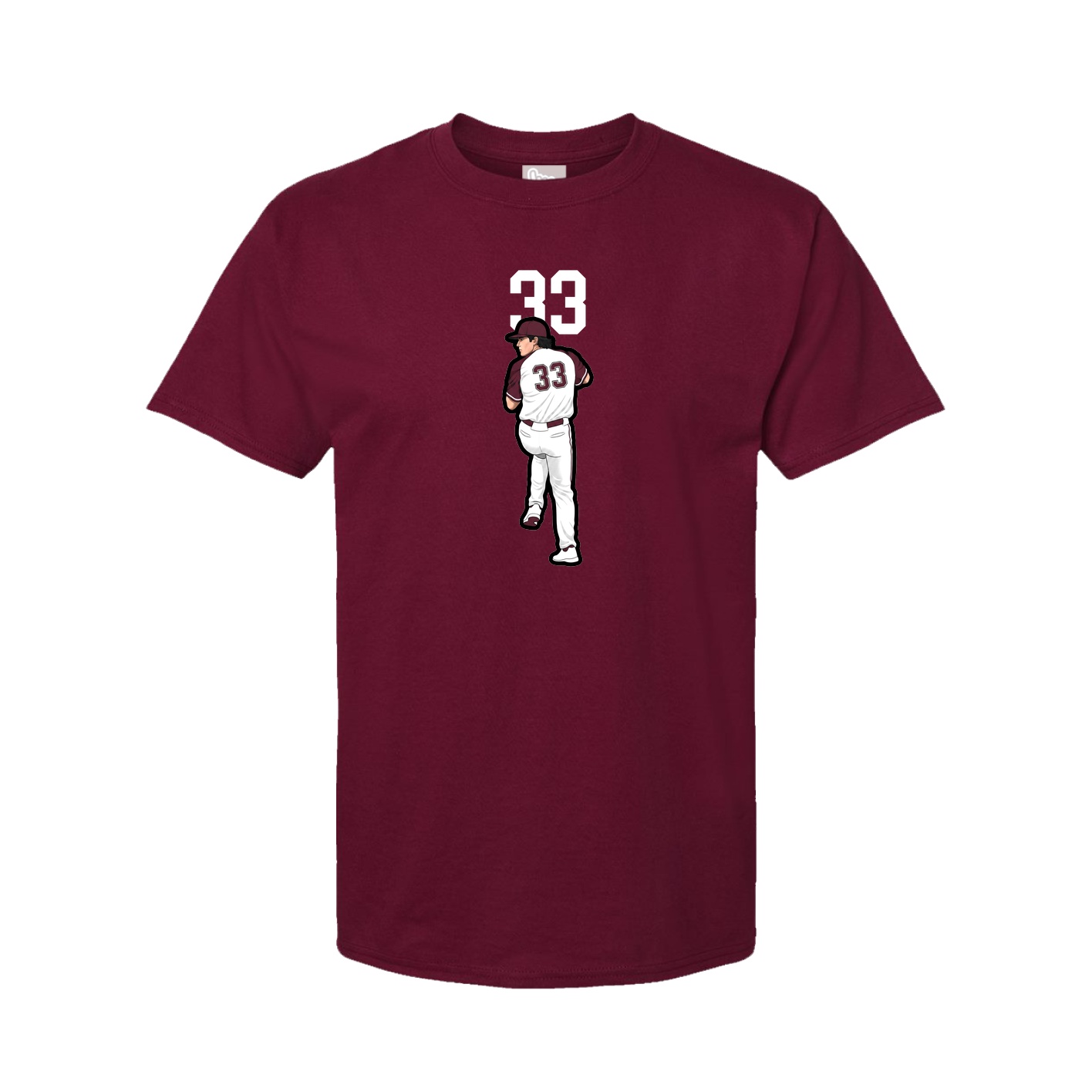 Youth Tee — Number Top in Cardinal