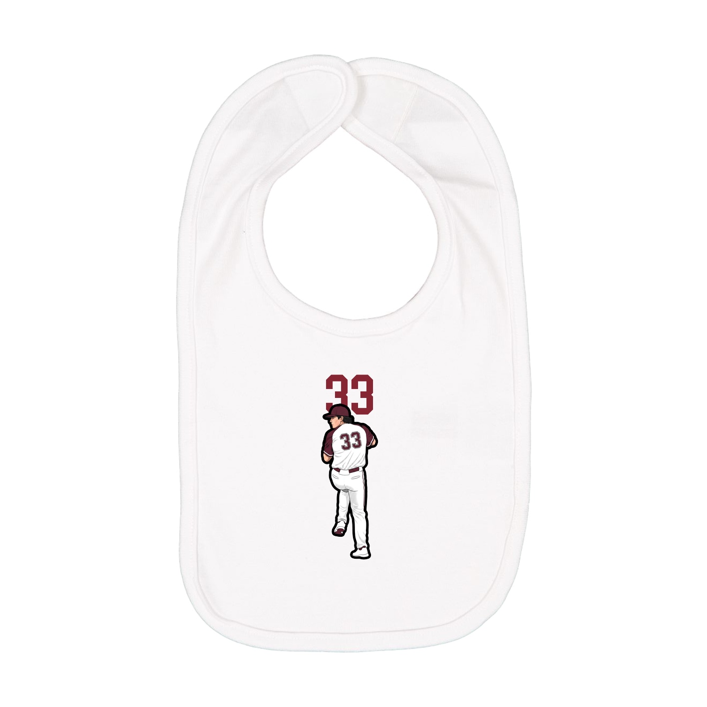 Infant Bib — Number Top in White