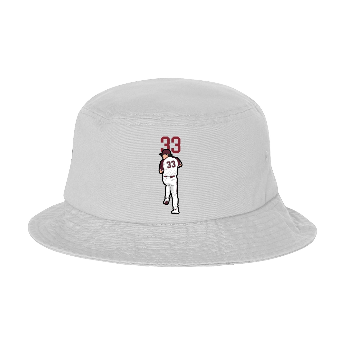 Bucket Cap — Number Top in White