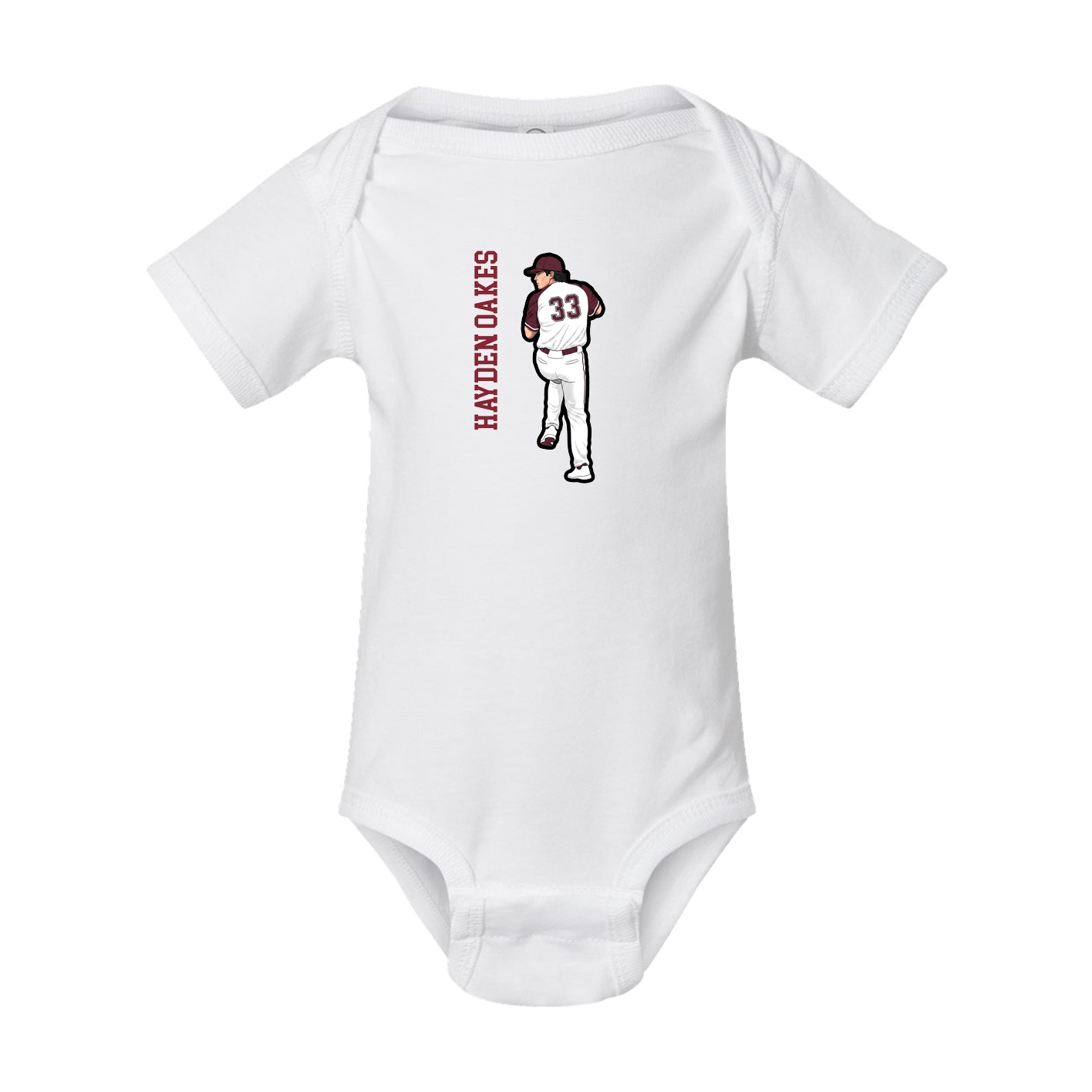 Baby Onesie — Name Vertical in White