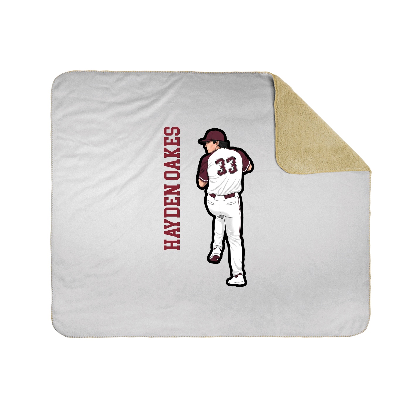Throw Blanket — Name Vertical in White