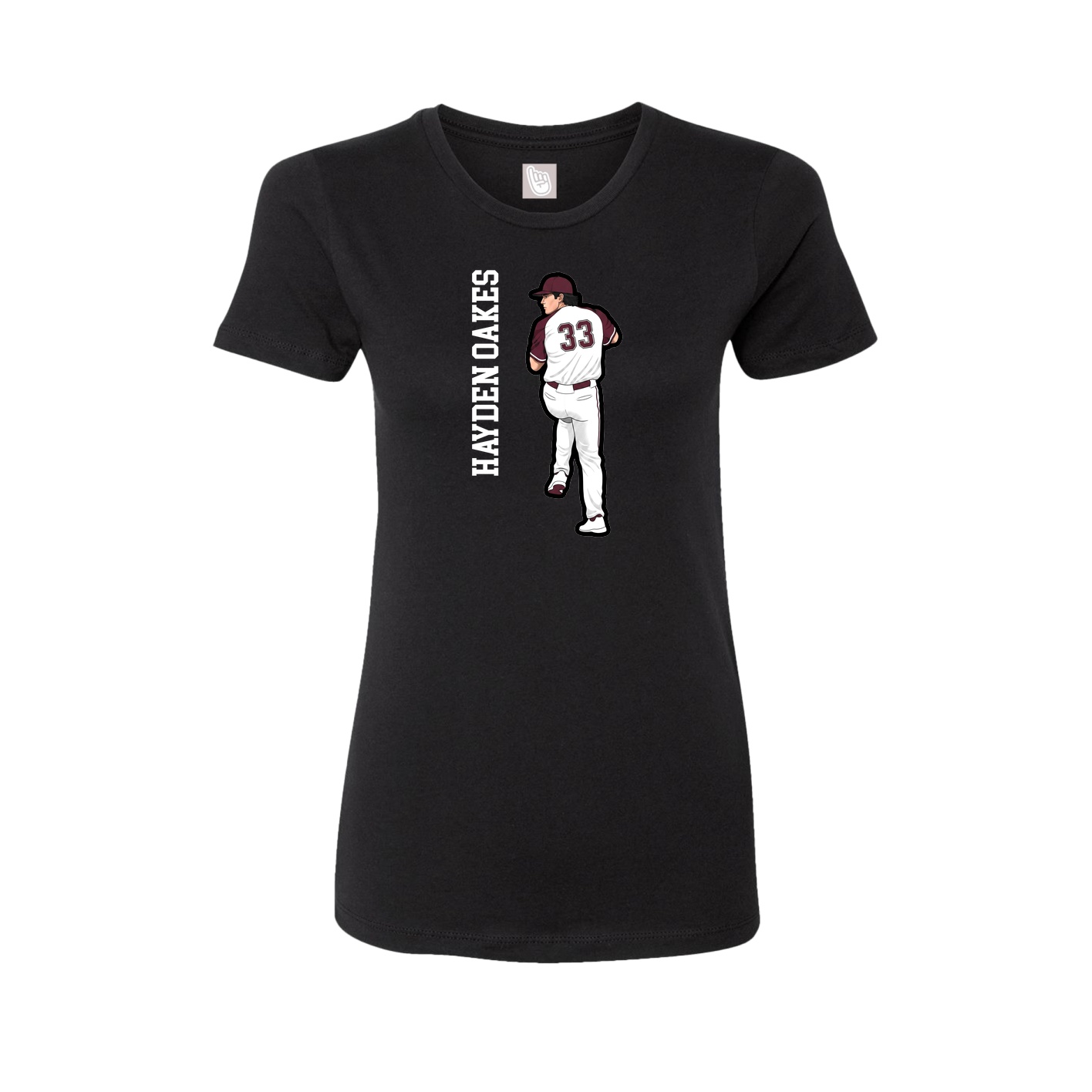 Fitted Women's Tee — Name Vertical in Black