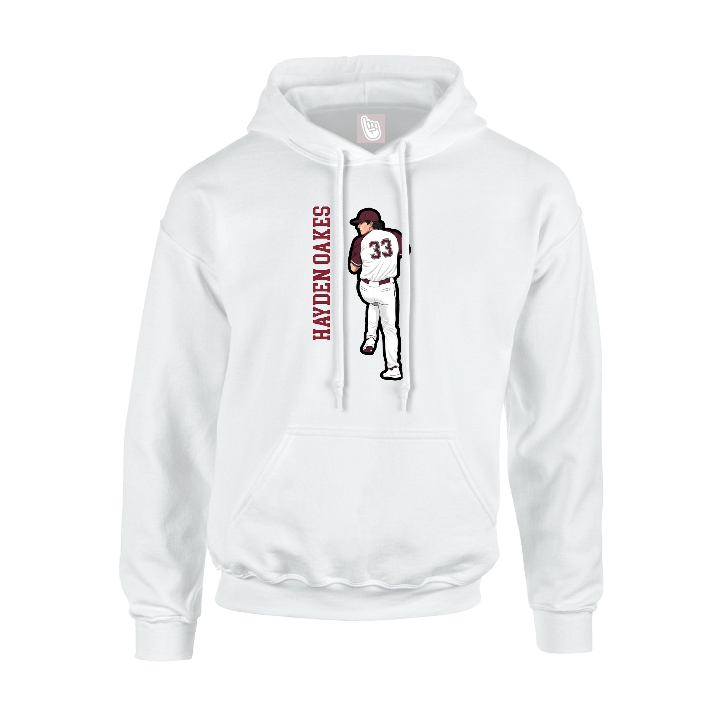 Youth Hoodie — Name Vertical in White