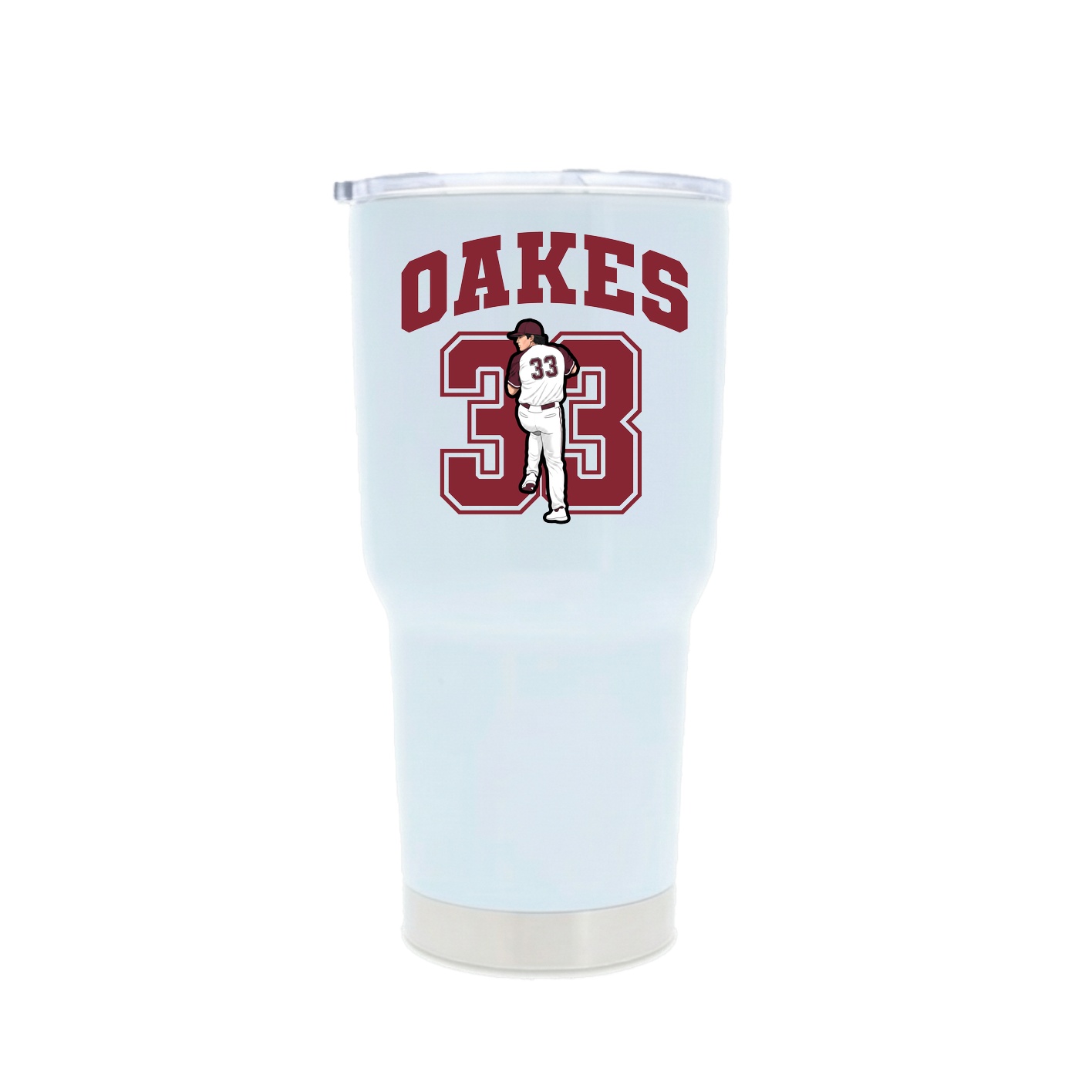 30oz Stainless Steel Tumbler — Number in White