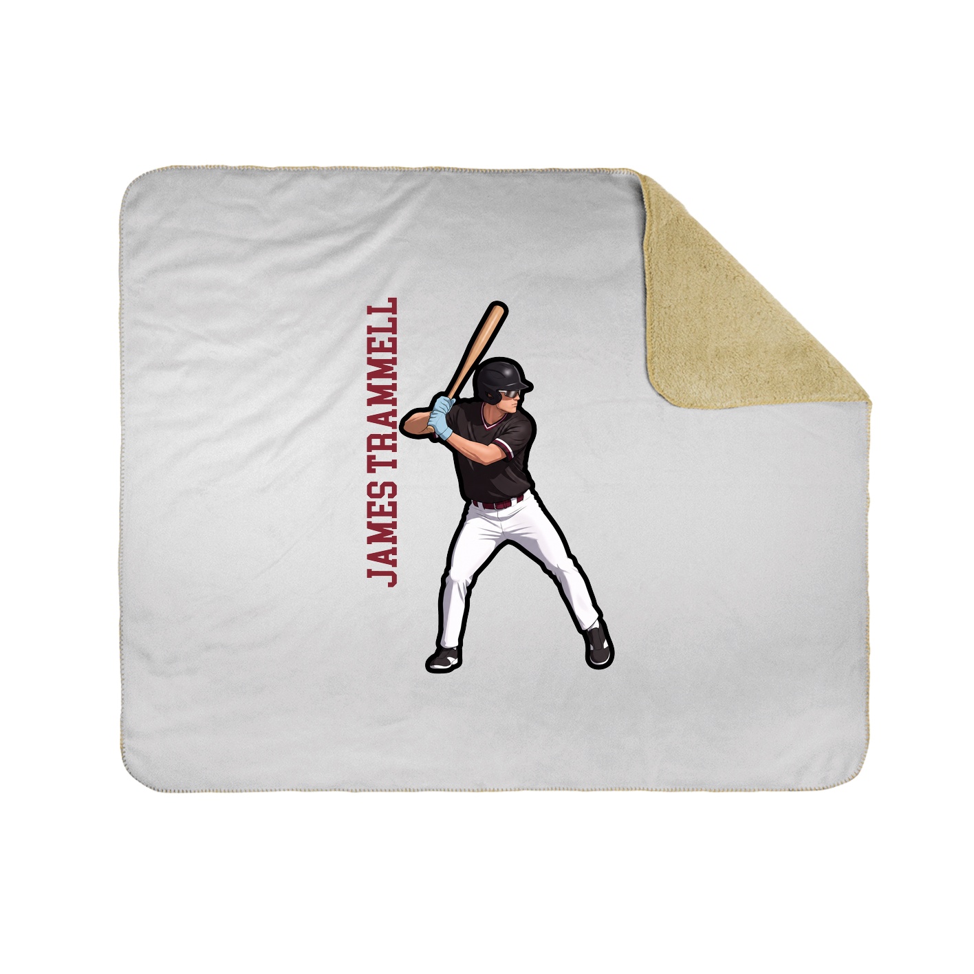 Throw Blanket — Name Vertical in White