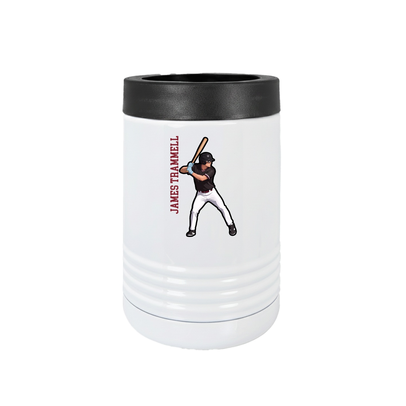 Beverage Holder — Name Vertical in White
