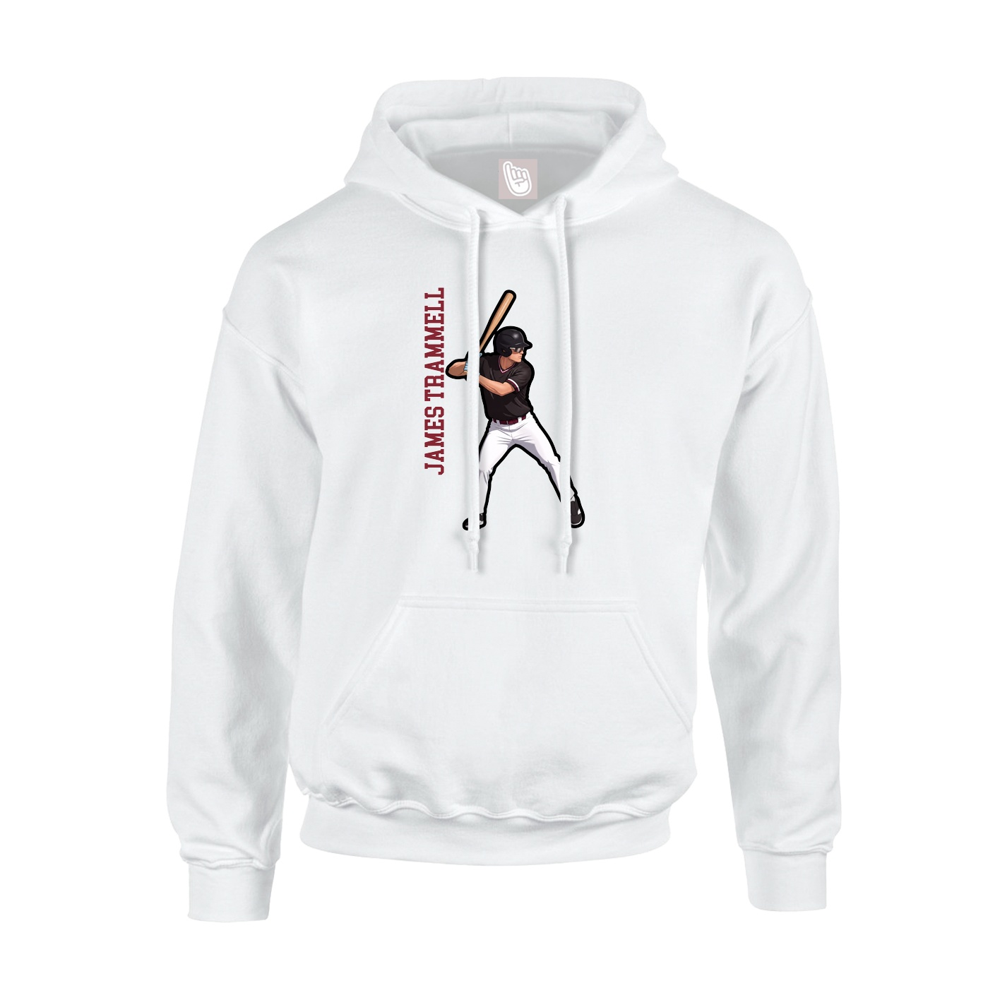 Youth Hoodie — Name Vertical in White
