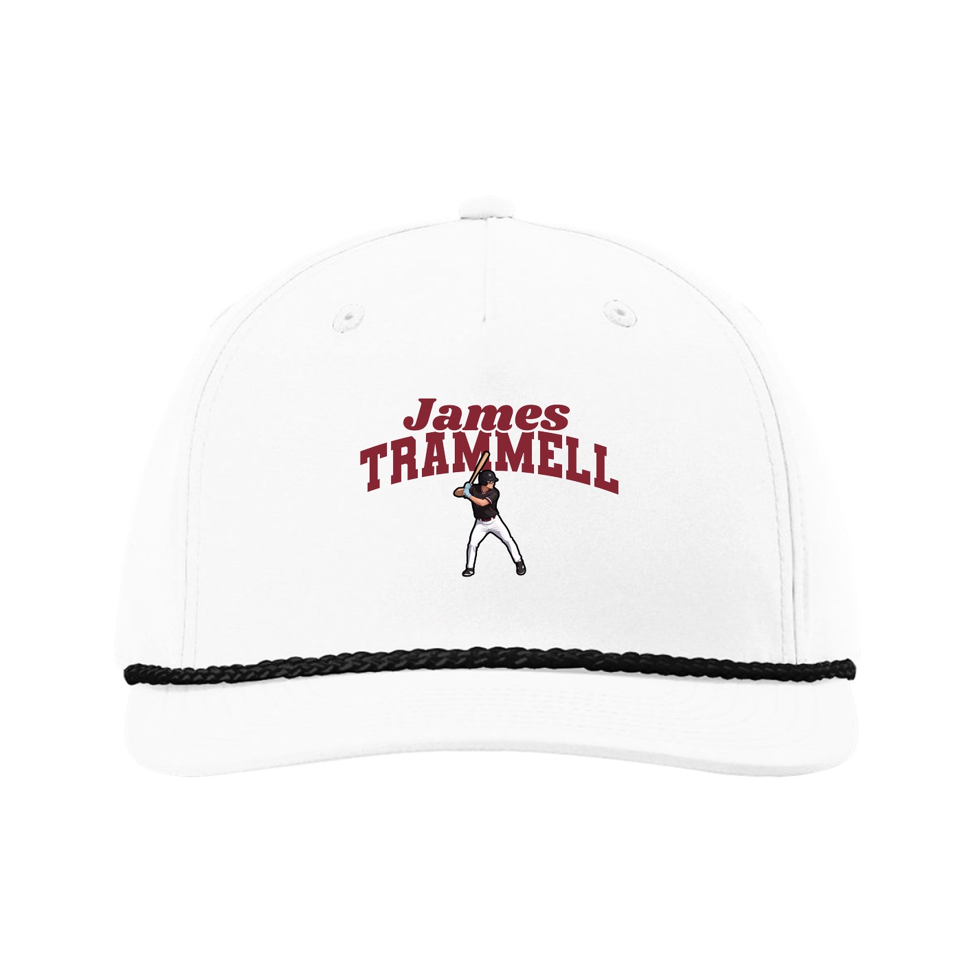 Five-Panel Classic Rope Cap — Signature Arch in White