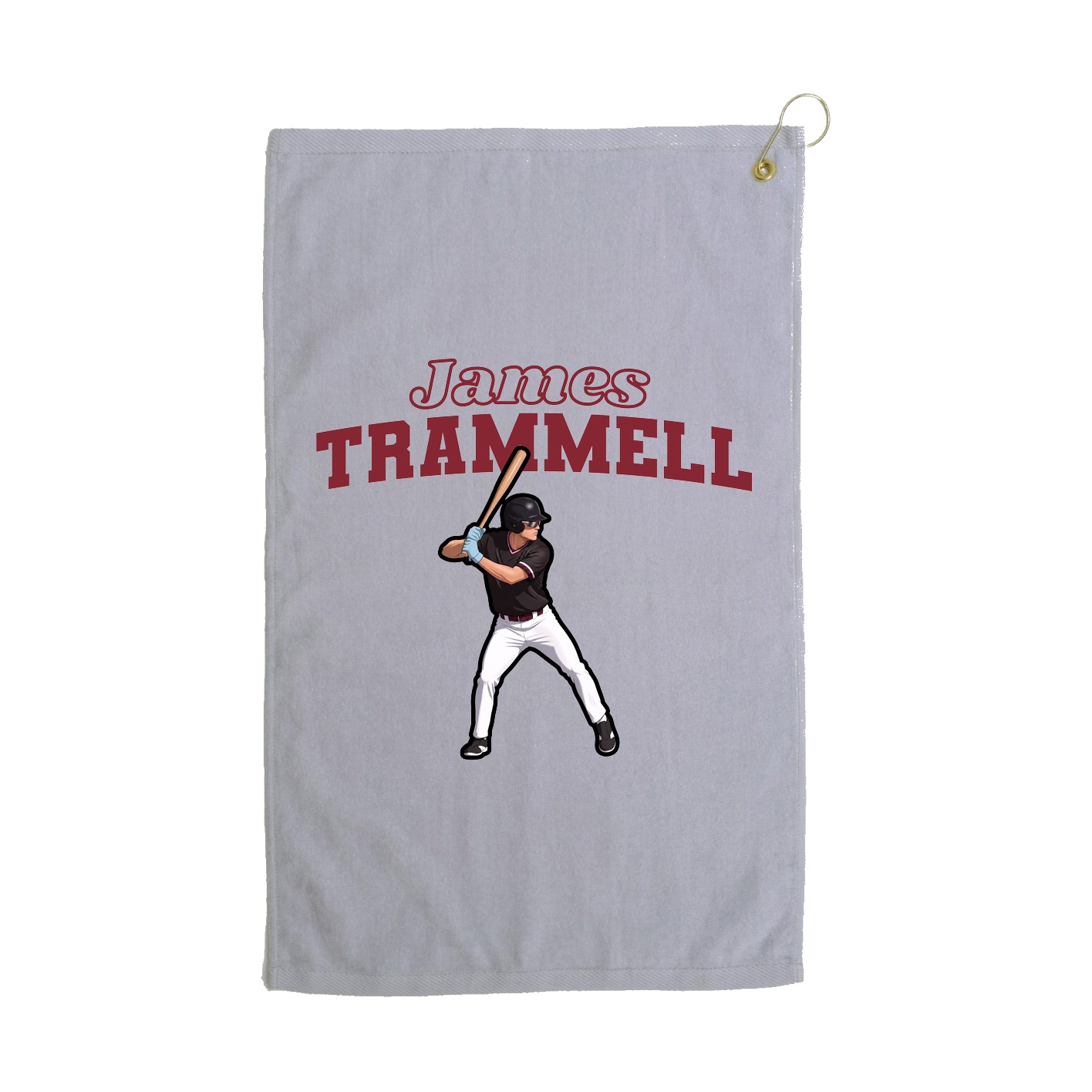 Golf Towel — Name Arch in Grey