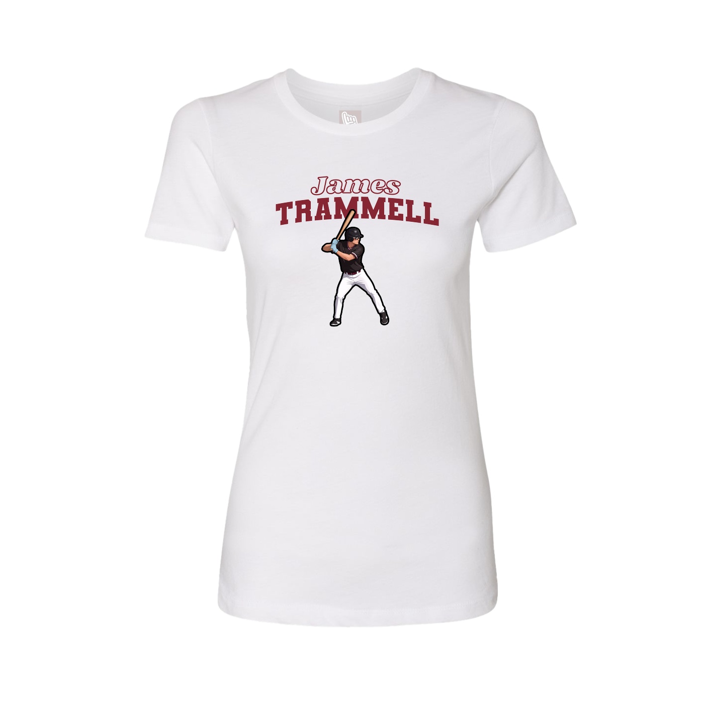 Fitted Women's Tee — Name Arch in White