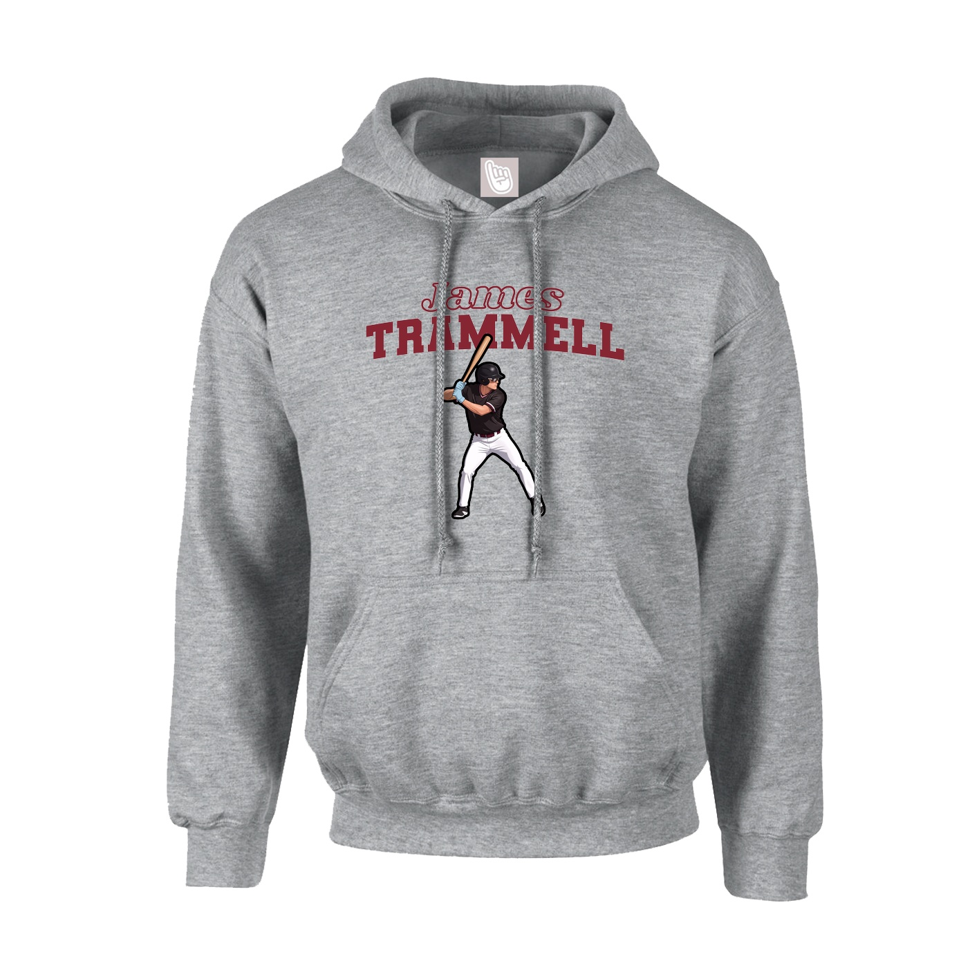 Youth Hoodie — Name Arch in Grey