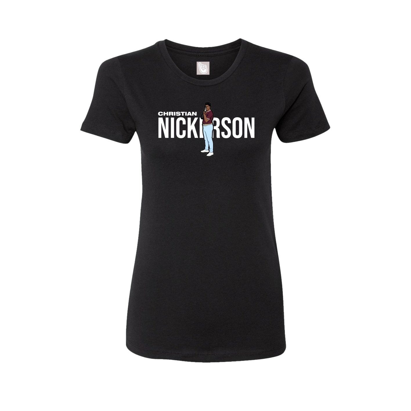 Fitted Women's Tee — Player Name in Black