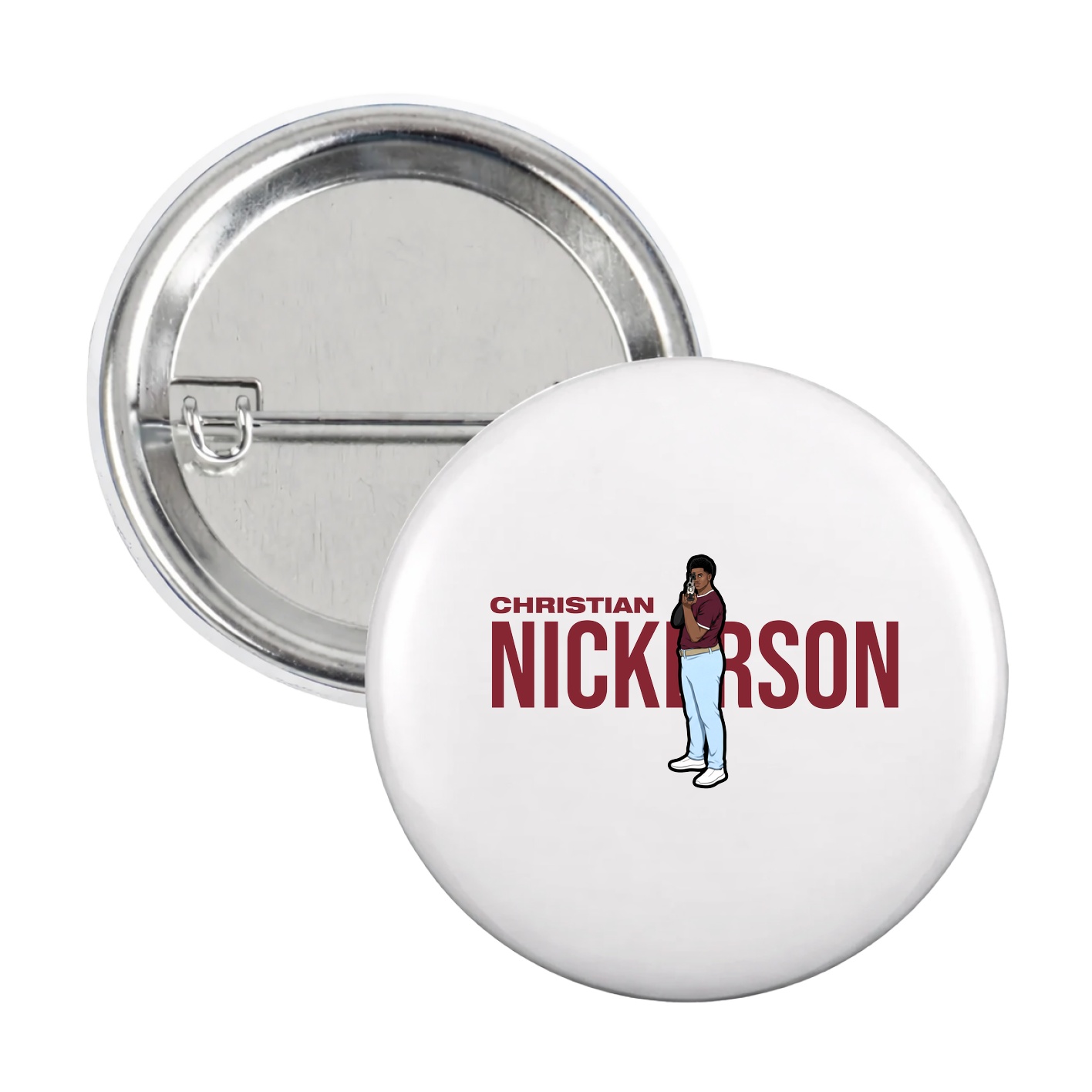 Game Day Button — Player Name in White