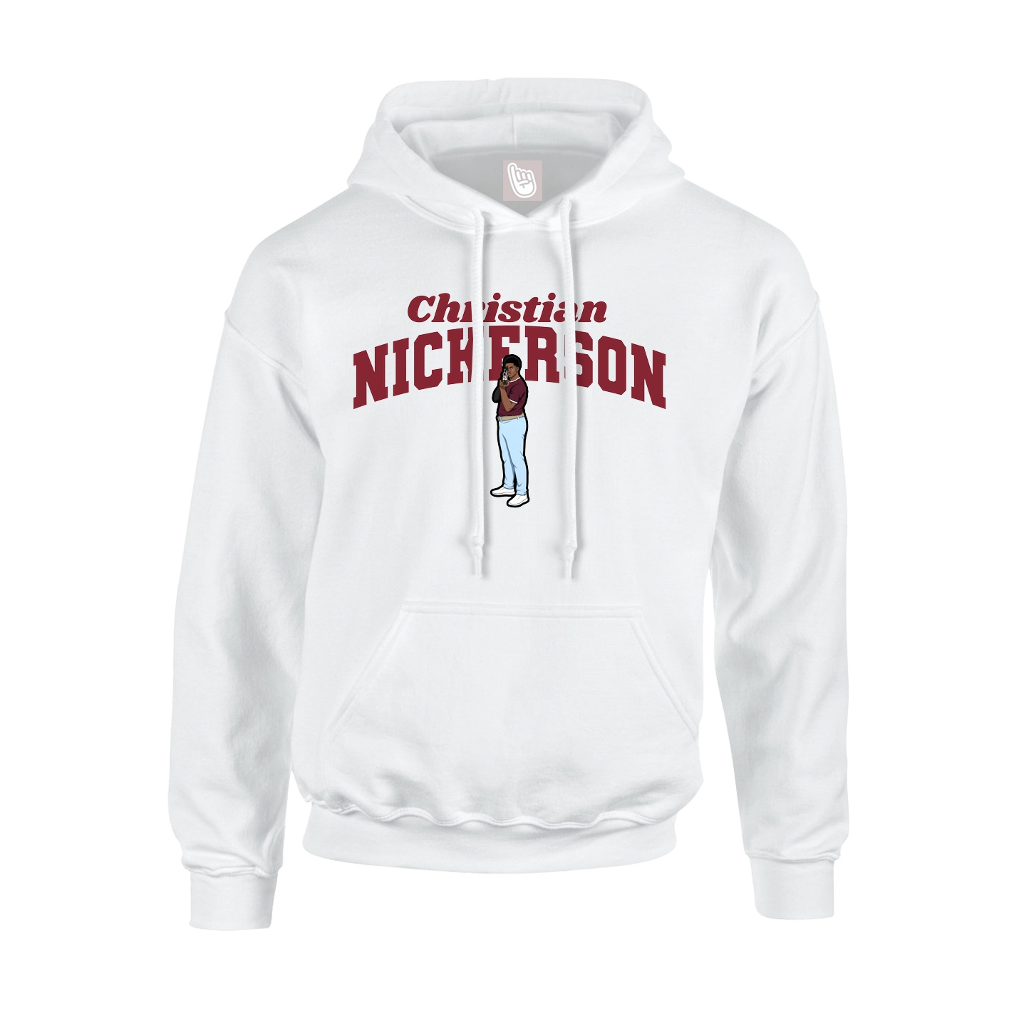 Youth Hoodie — Signature Arch in White