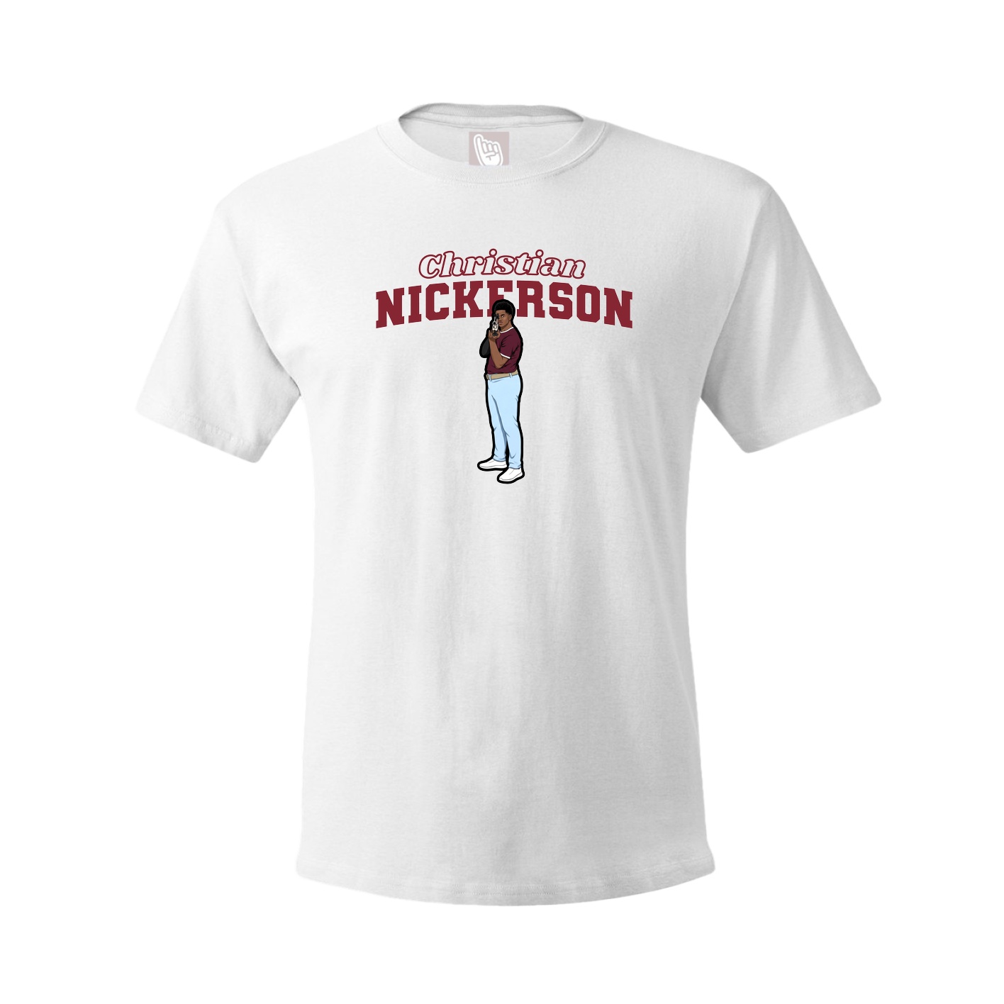Youth Tee — Name Arch in White