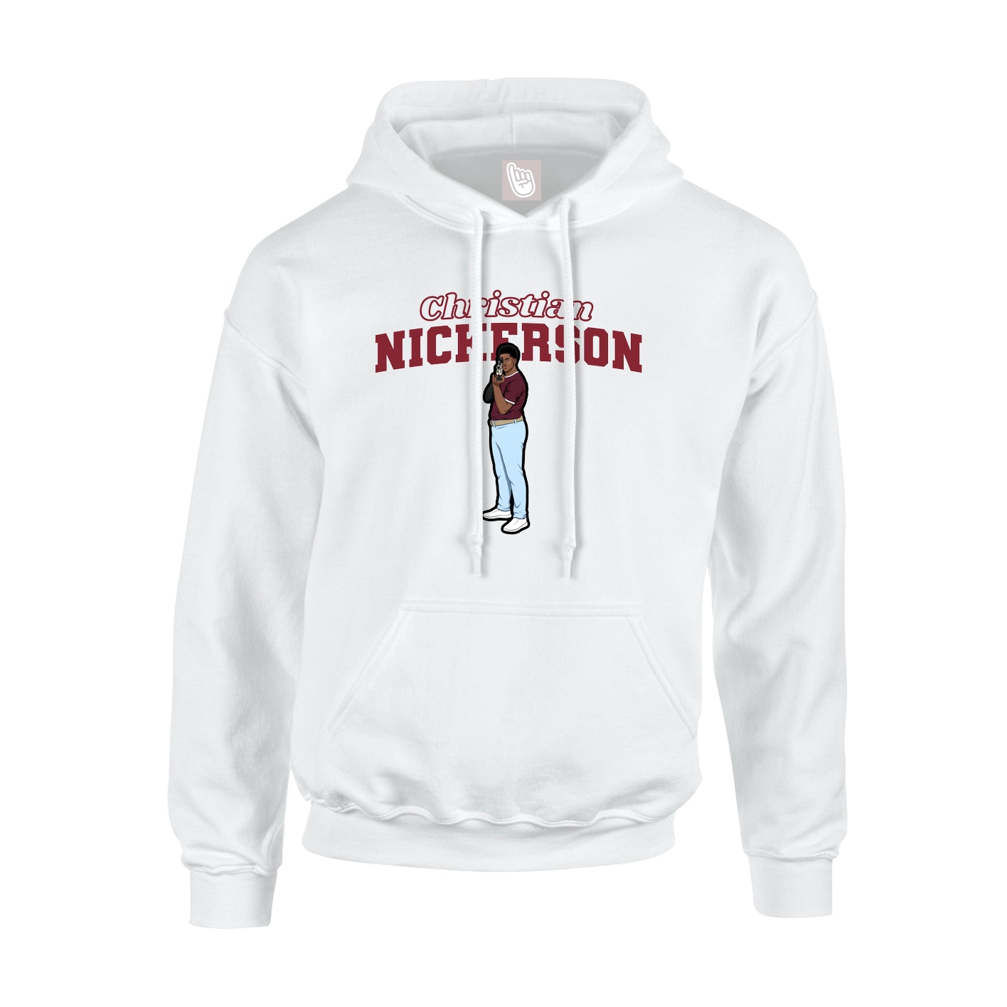 Hoodie — Name Arch in White
