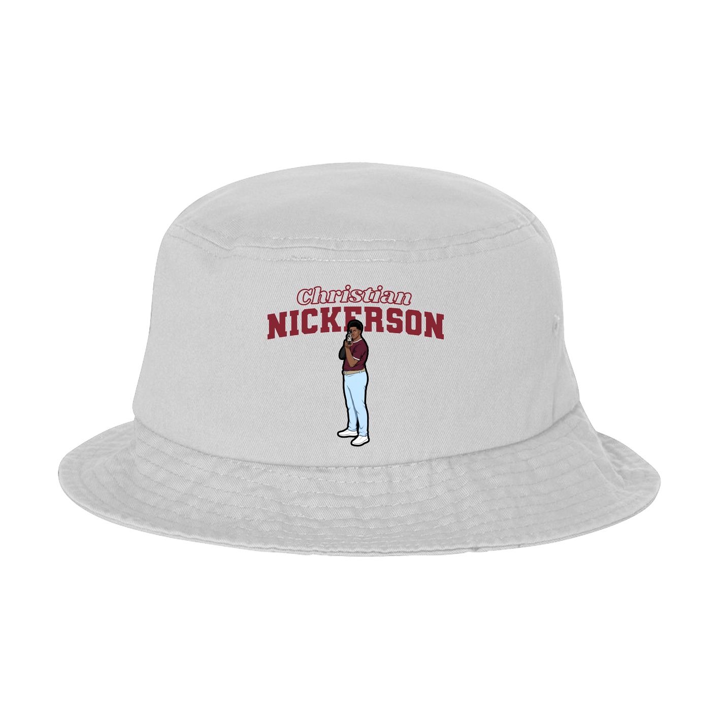 Bucket Cap — Name Arch in White
